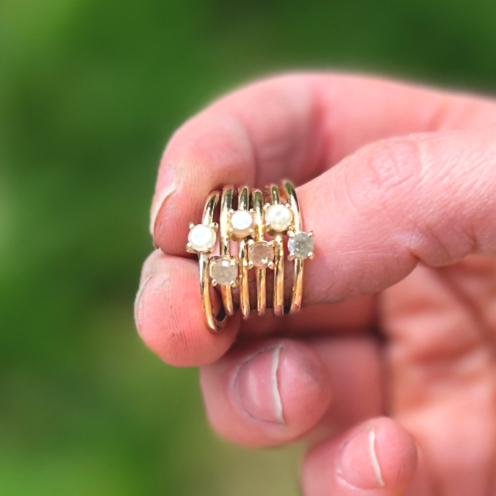 Fine Rustic Diamond Ring III - 14K Gold & Rustic Diamond