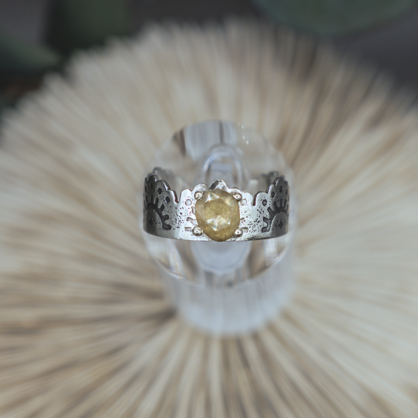 Star Rise Ring - Sterling Silver & Rose Cut Sapphire