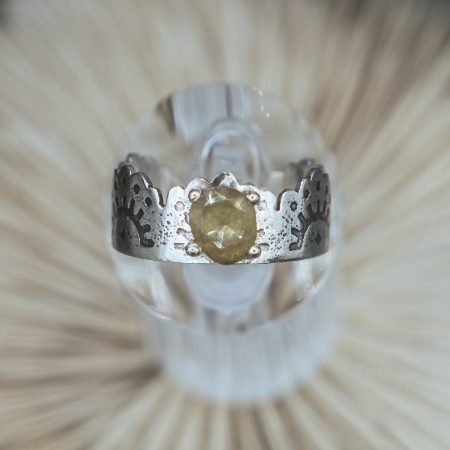 Star Rise Ring - Sterling Silver & Rose Cut Sapphire