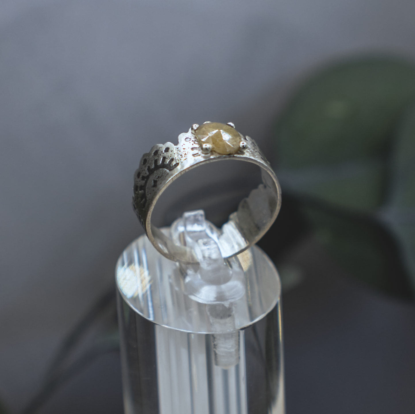 Star Rise Ring - Sterling Silver & Rose Cut Sapphire