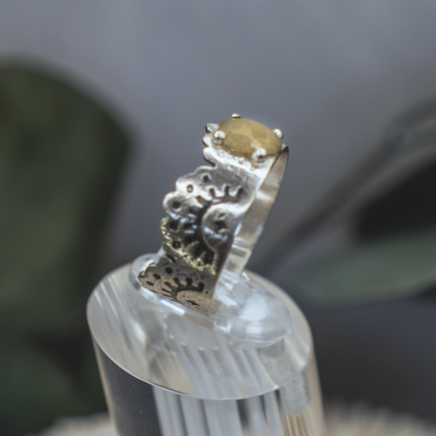 Star Rise Ring - Sterling Silver & Rose Cut Sapphire