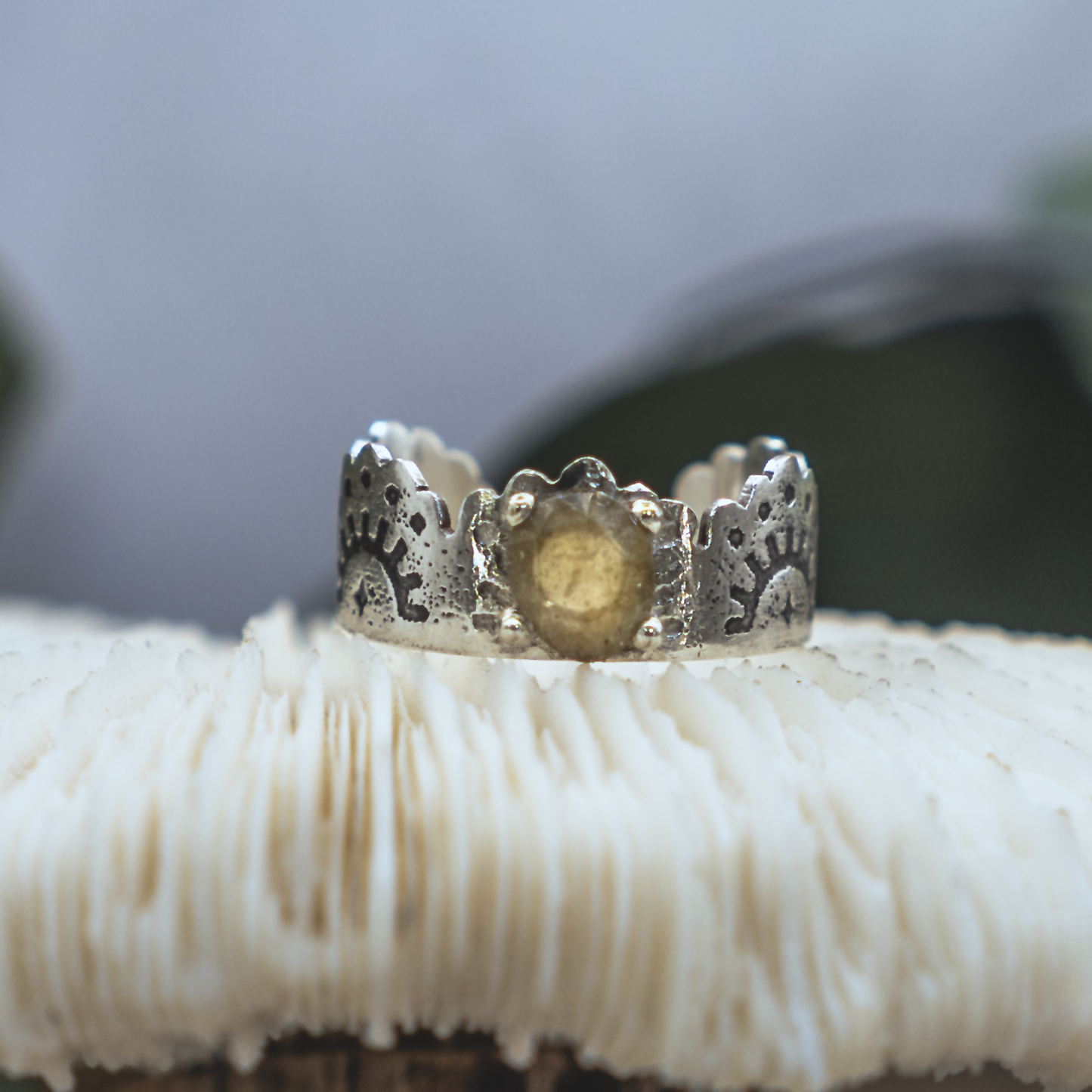 Star Rise Ring - Sterling Silver & Rose Cut Sapphire