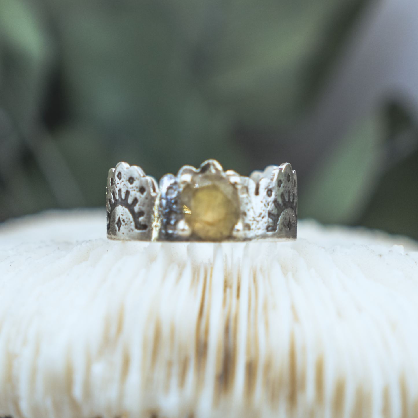 Star Rise Ring - Sterling Silver & Rose Cut Sapphire