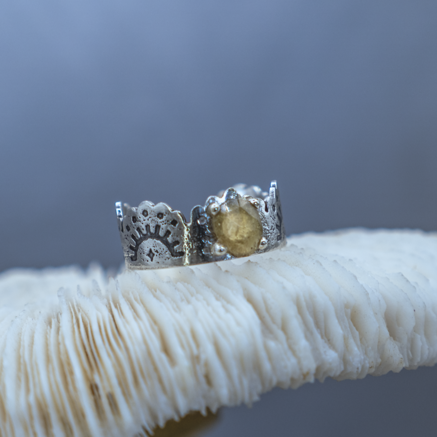 Star Rise Ring - Sterling Silver & Rose Cut Sapphire