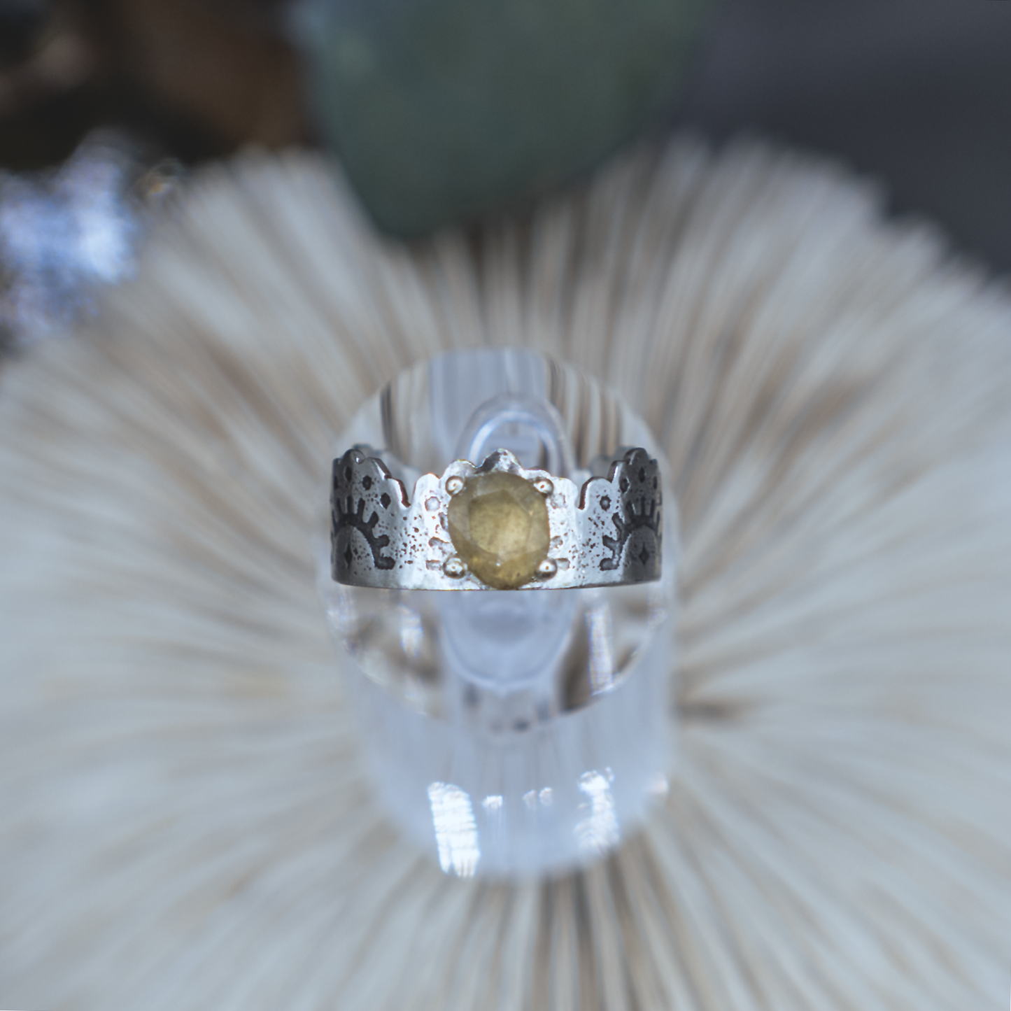 Star Rise Ring - Sterling Silver & Rose Cut Sapphire