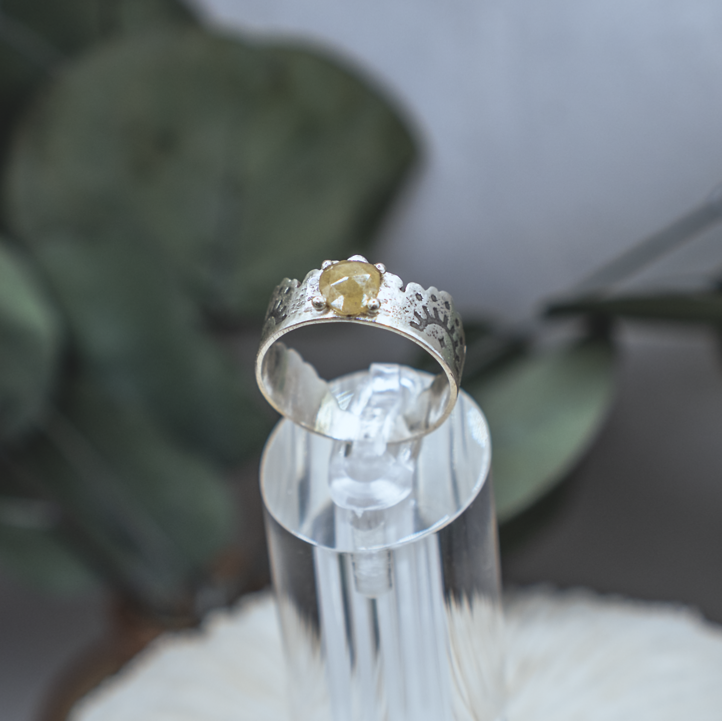 Star Rise Ring - Sterling Silver & Rose Cut Sapphire