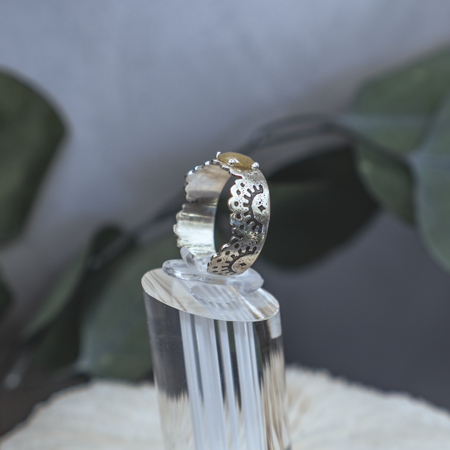 Star Rise Ring - Sterling Silver & Rose Cut Sapphire