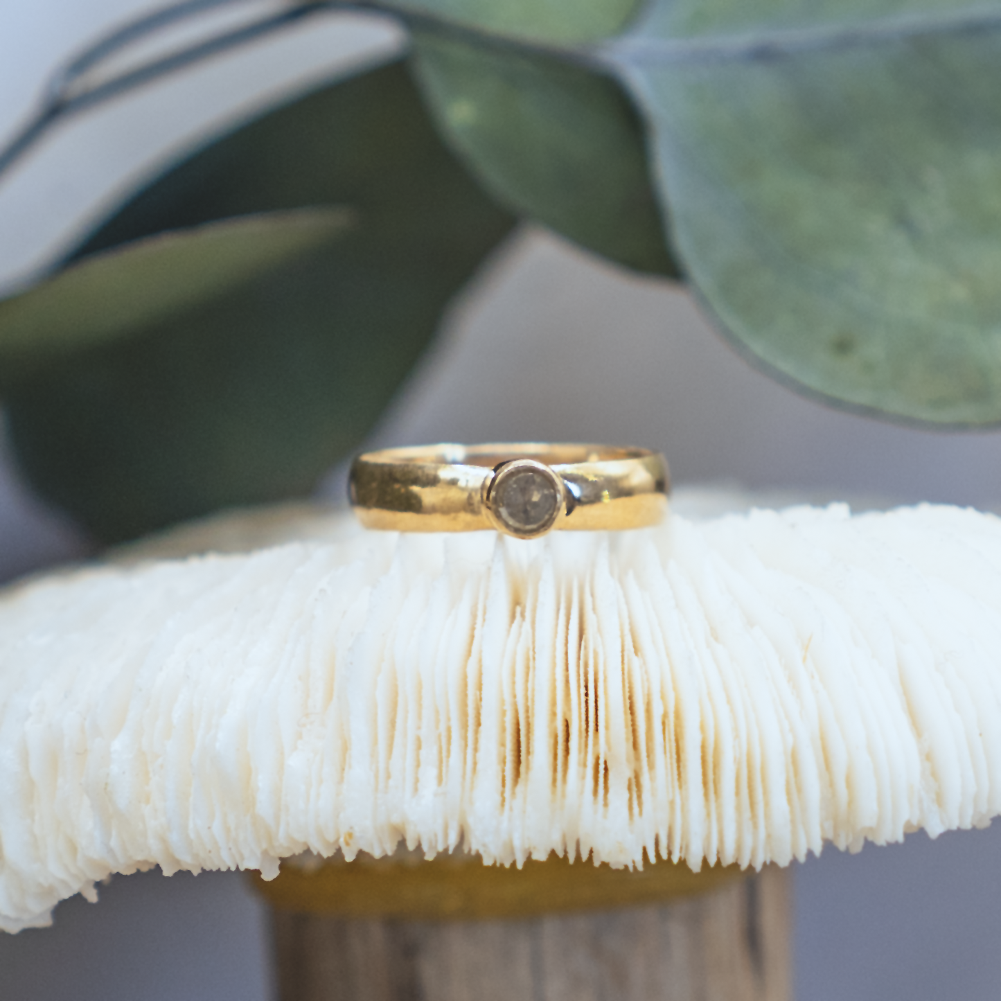 Moonspark Ring I - Rustic Diamond and 18K Gold Vermeil