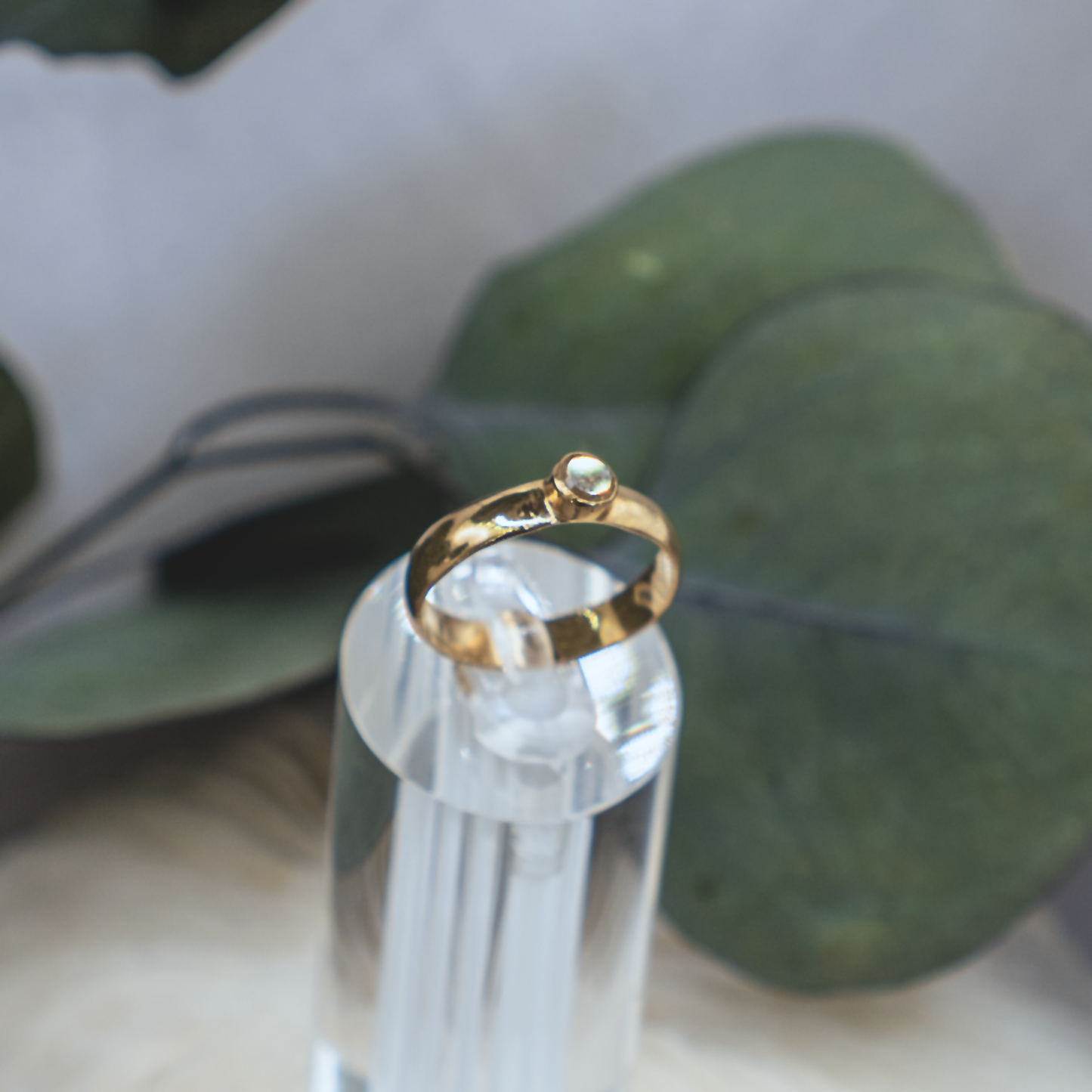 Moonspark Ring II - Rustic Diamond and 18K Gold Vermeil