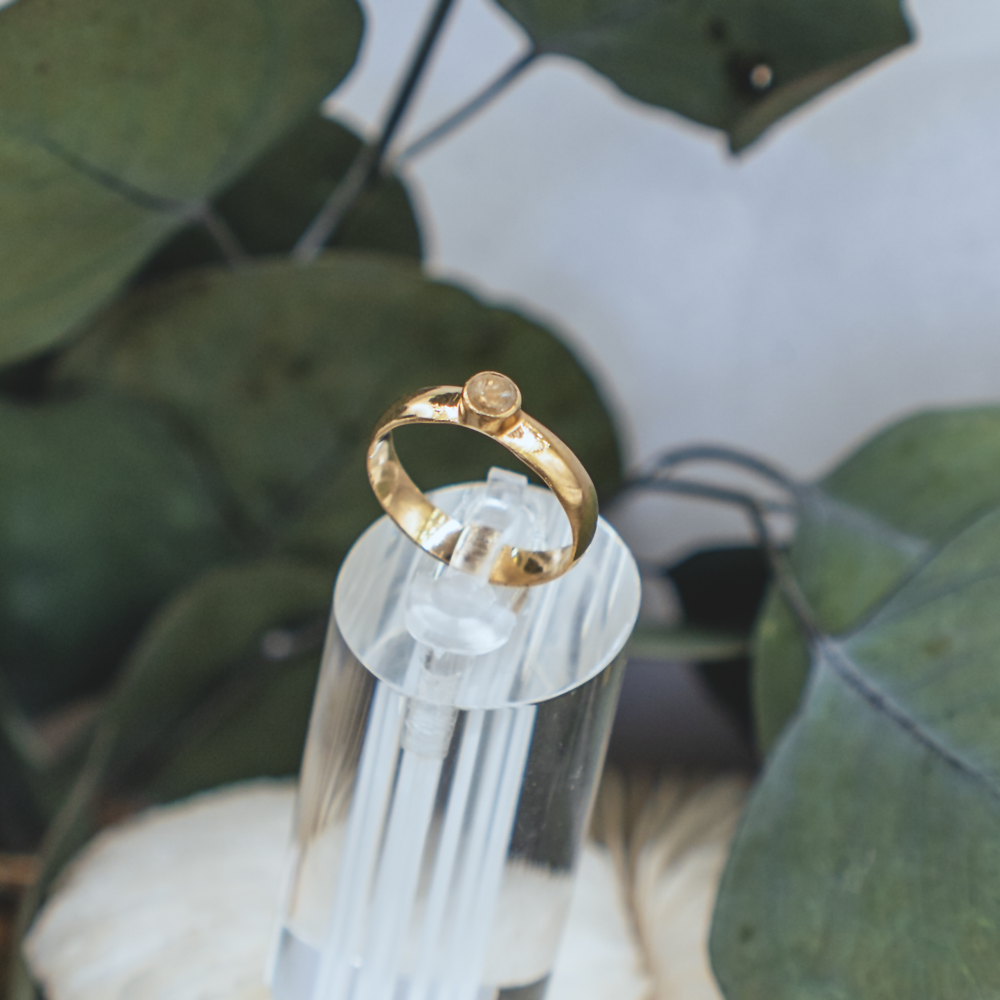 Moonspark Ring II - Rustic Diamond and 18K Gold Vermeil