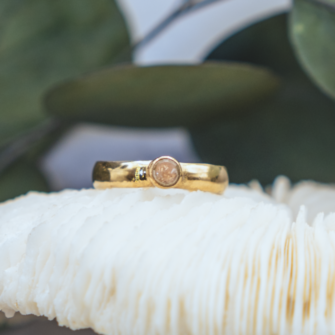 Moonspark Ring II - Rustic Diamond and 18K Gold Vermeil