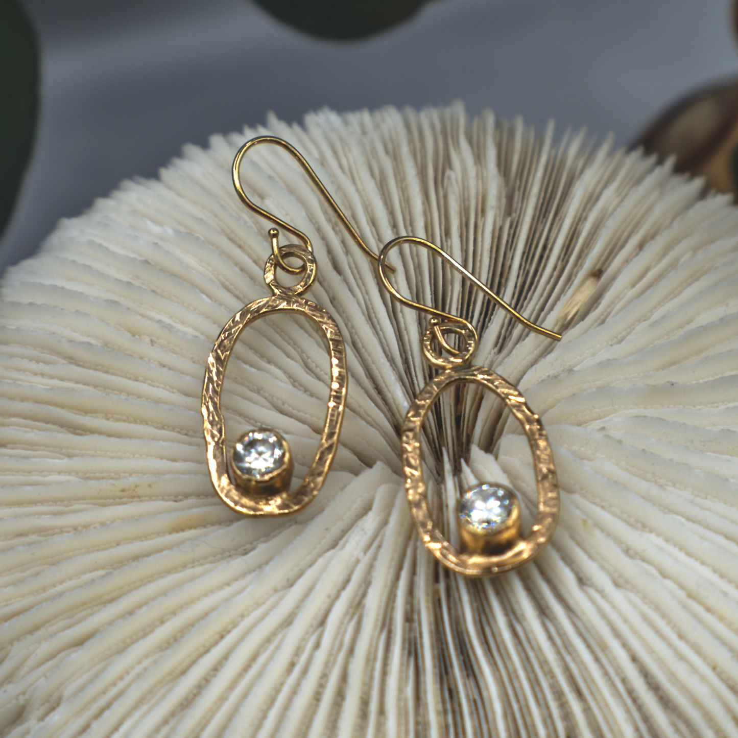 Seed Pod Earrings - Moissanite Diamond Alternative & 18K Gold Vermeil