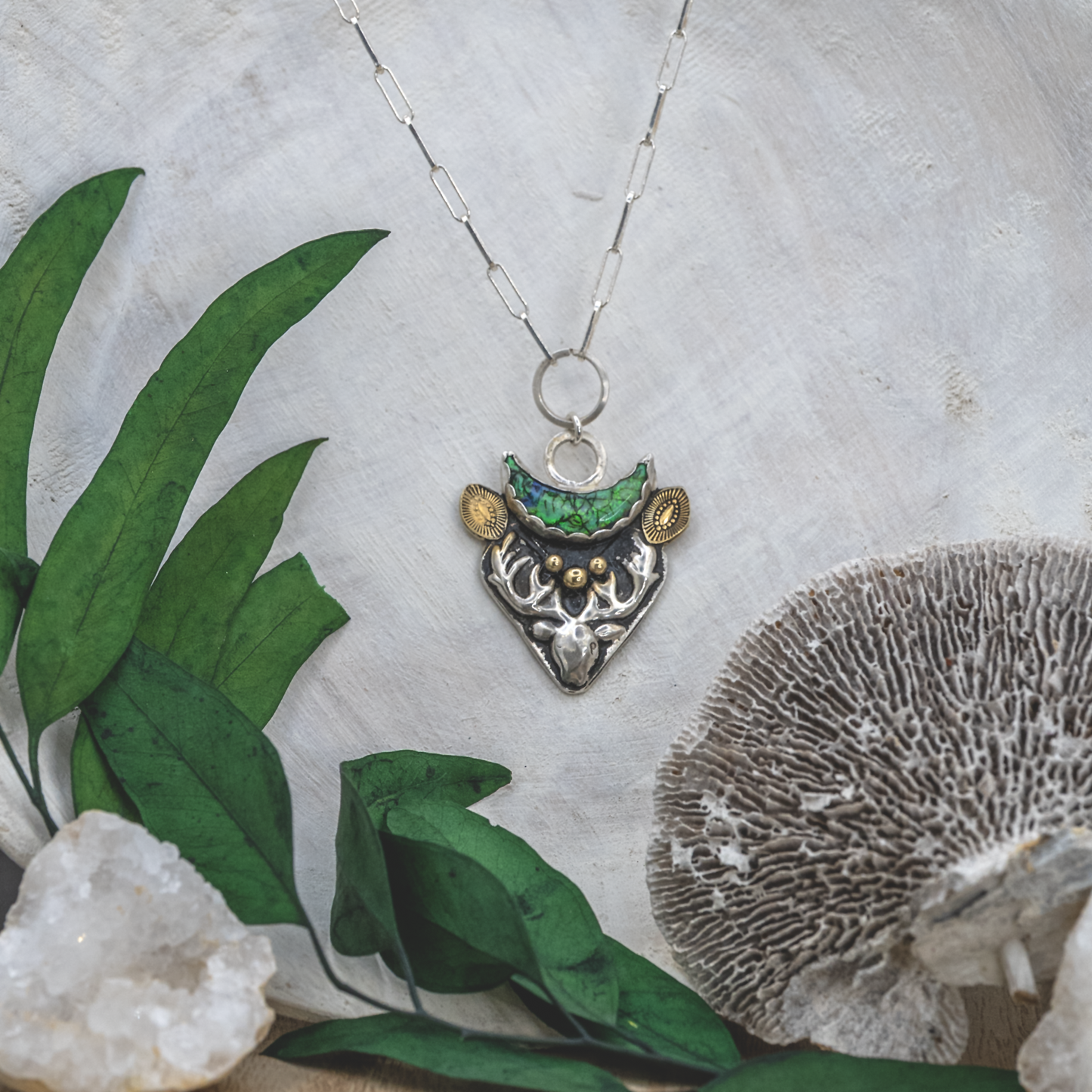 Opal Deer Necklace I