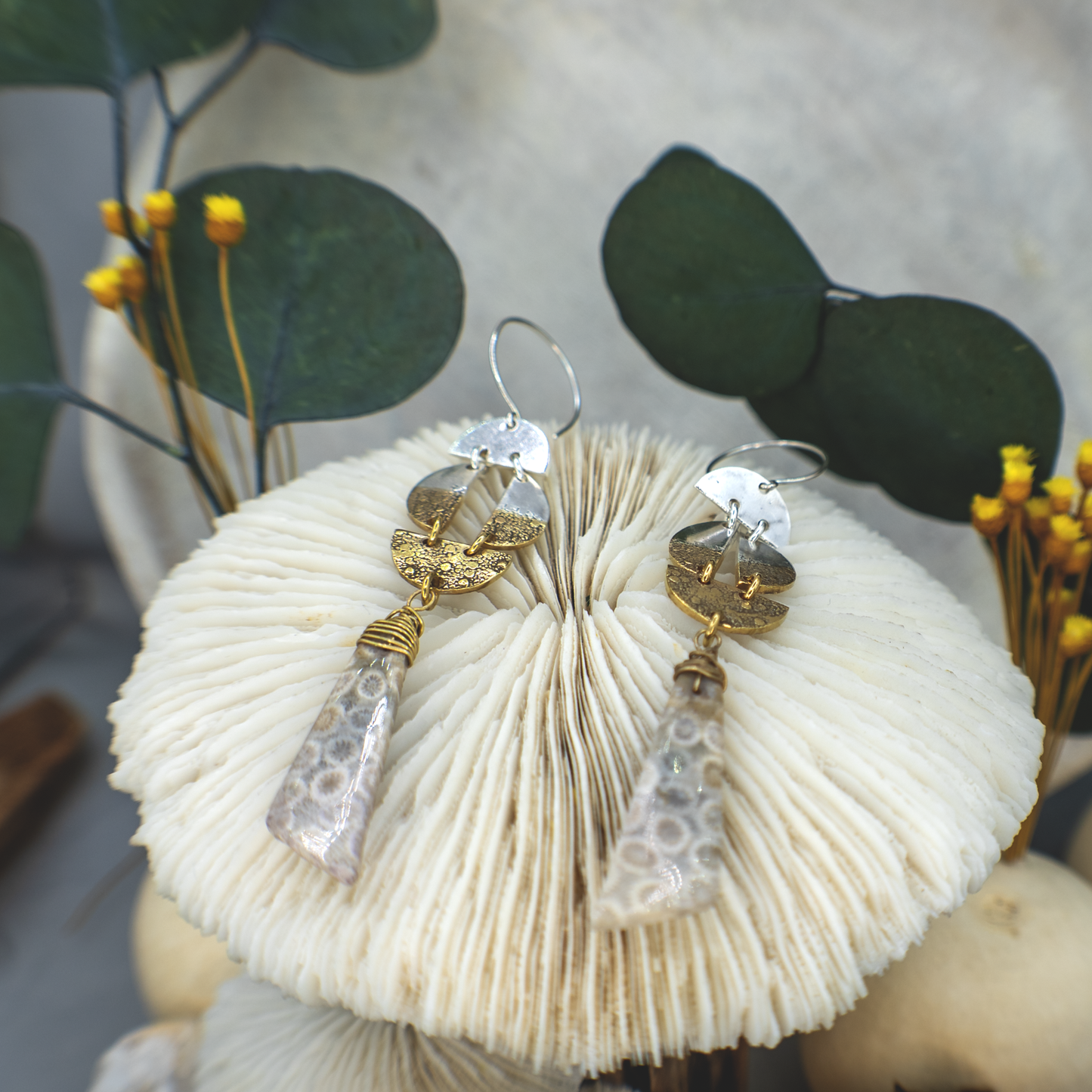 Fossil Meridian Earrings