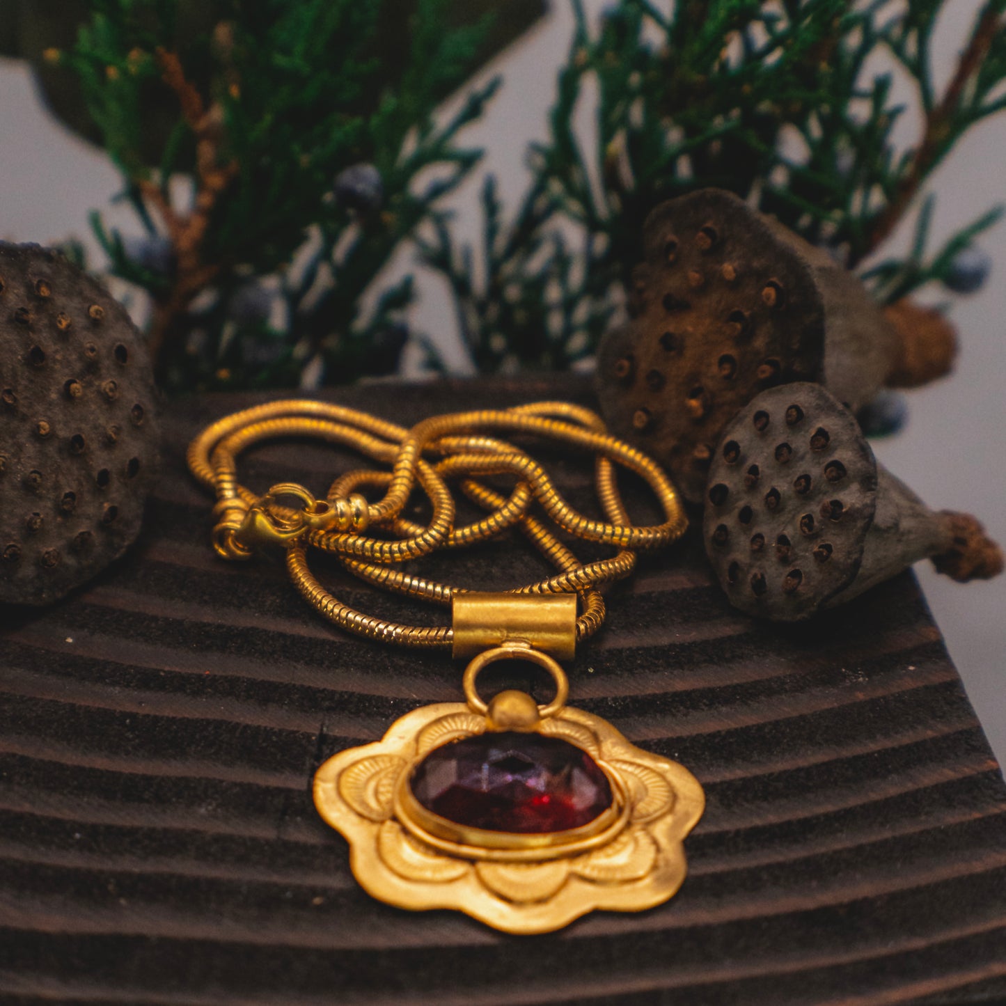 CUSTOM LISTING - H Towne, 18k Gold Vermeil Tourmaline Necklace