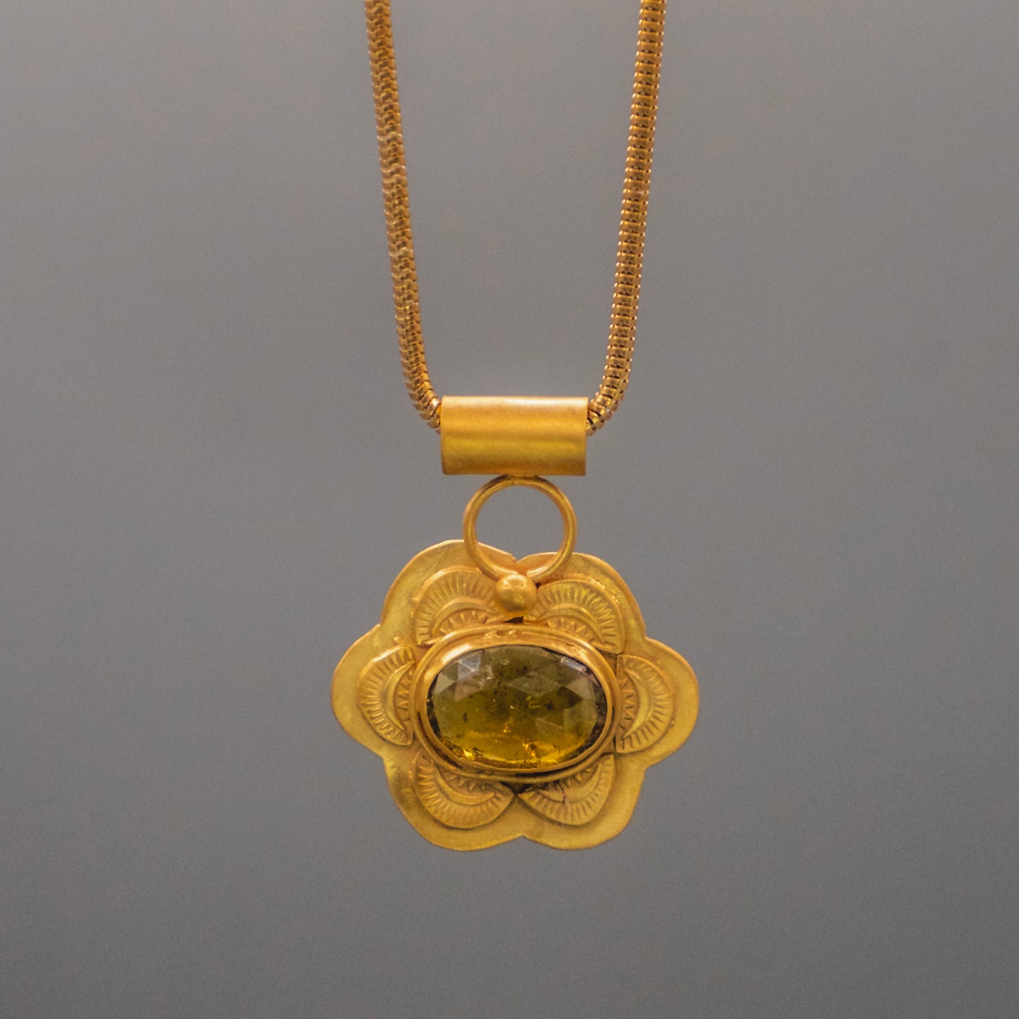 Desert Ember Necklace - Yellow Tourmaline Necklace in 18k Gold Vermeil