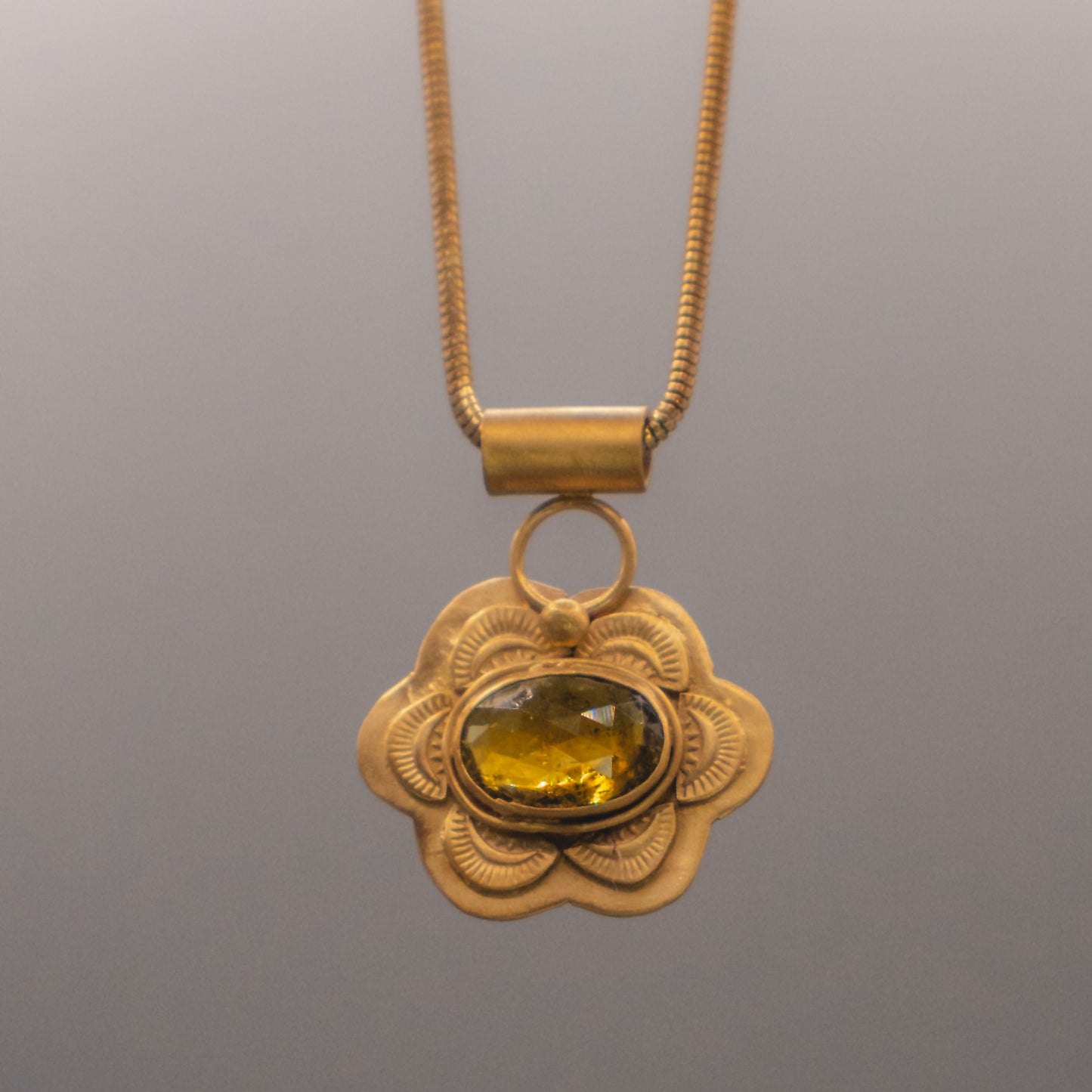 Desert Ember Necklace - Yellow Tourmaline Necklace in 18k Gold Vermeil