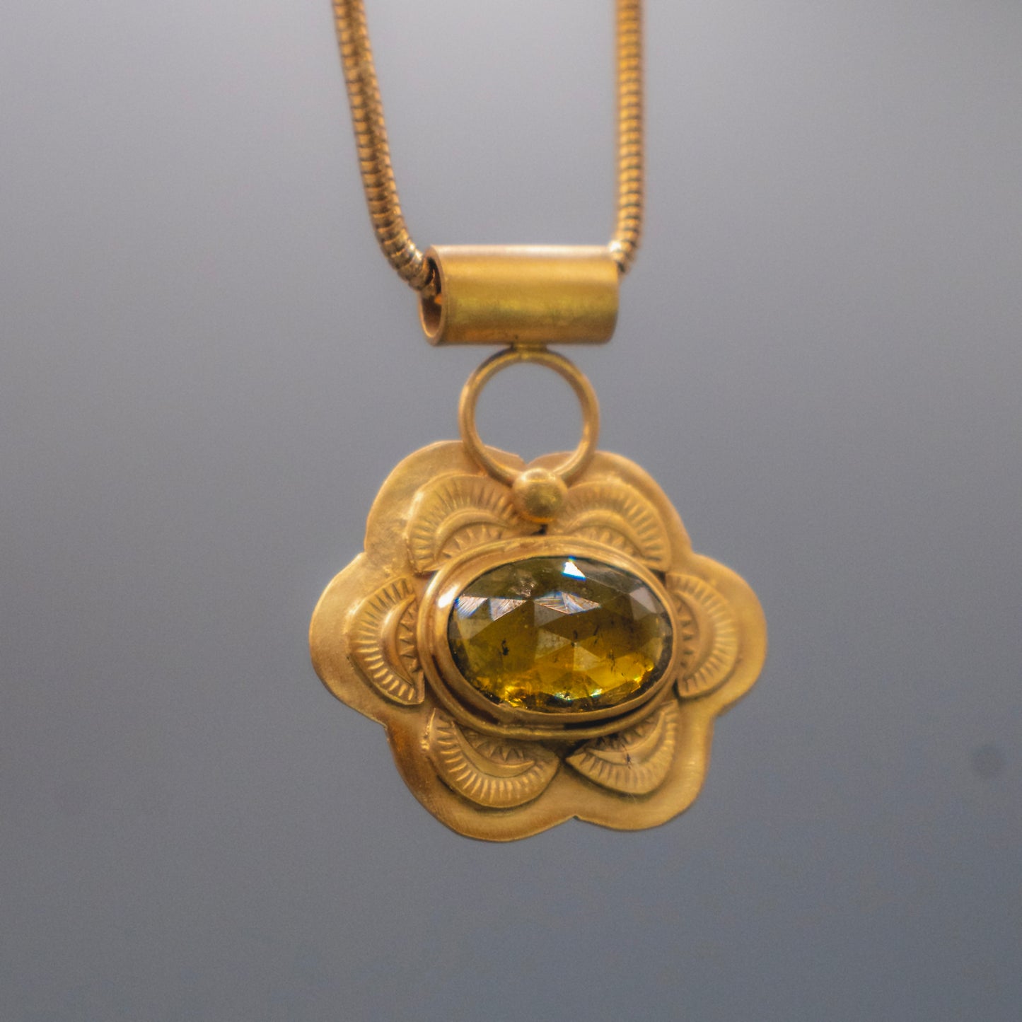 Desert Ember Necklace - Yellow Tourmaline Necklace in 18k Gold Vermeil