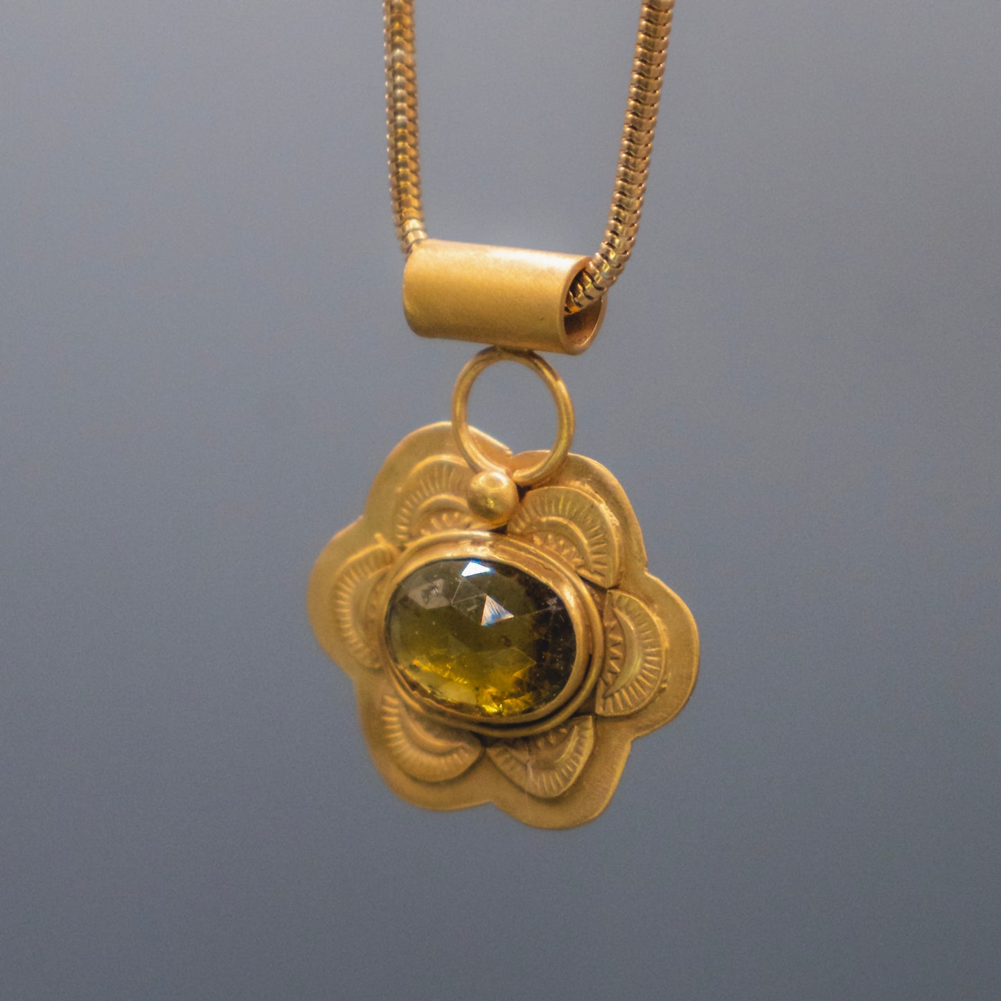 Desert Ember Necklace - Yellow Tourmaline Necklace in 18k Gold Vermeil