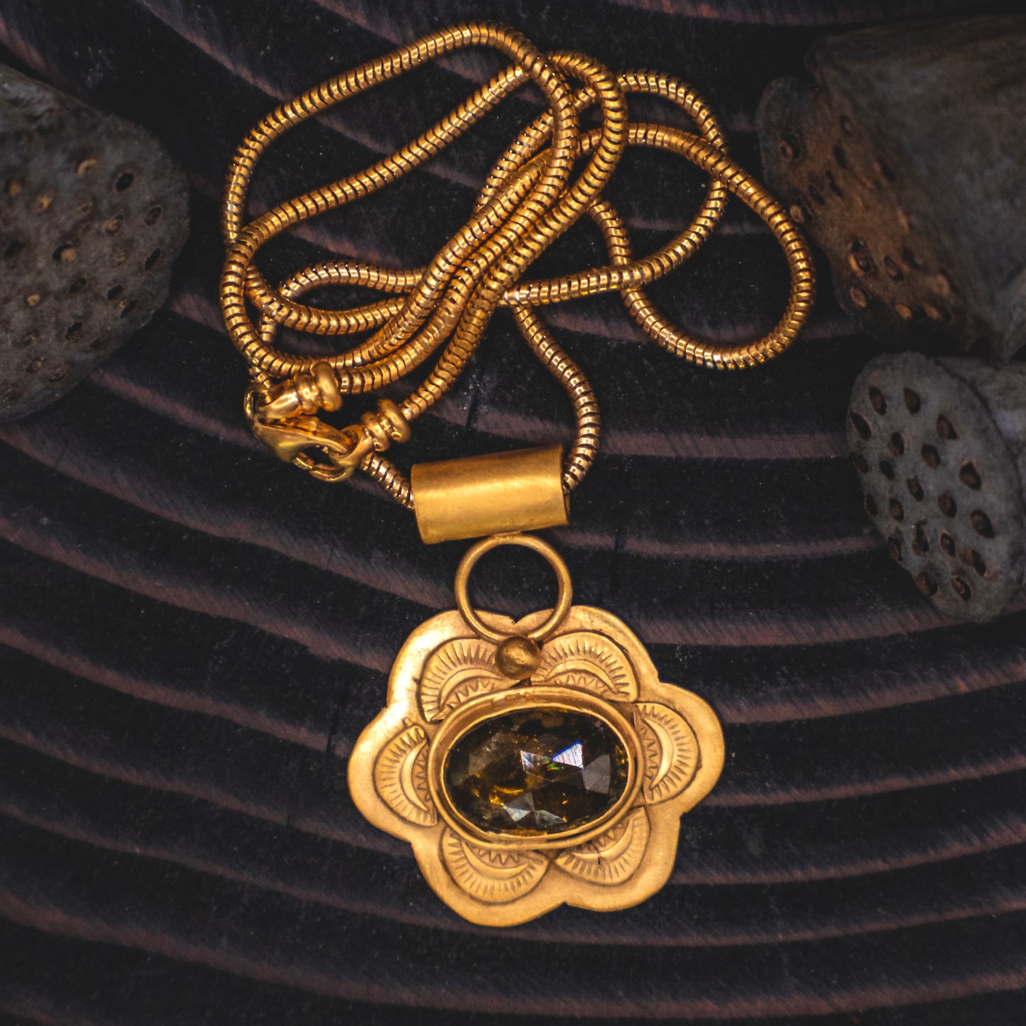 Desert Ember Necklace - Yellow Tourmaline Necklace in 18k Gold Vermeil