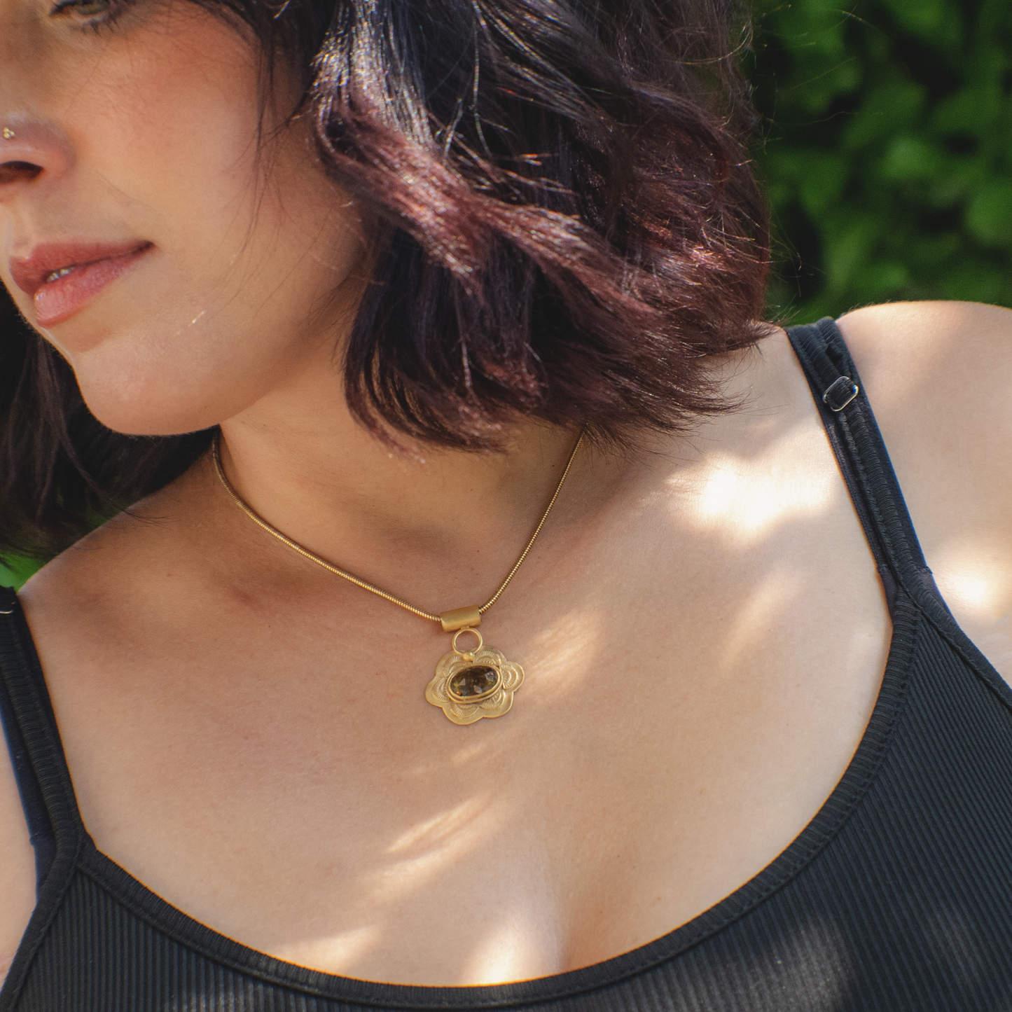 Desert Ember Necklace - Yellow Tourmaline Necklace in 18k Gold Vermeil