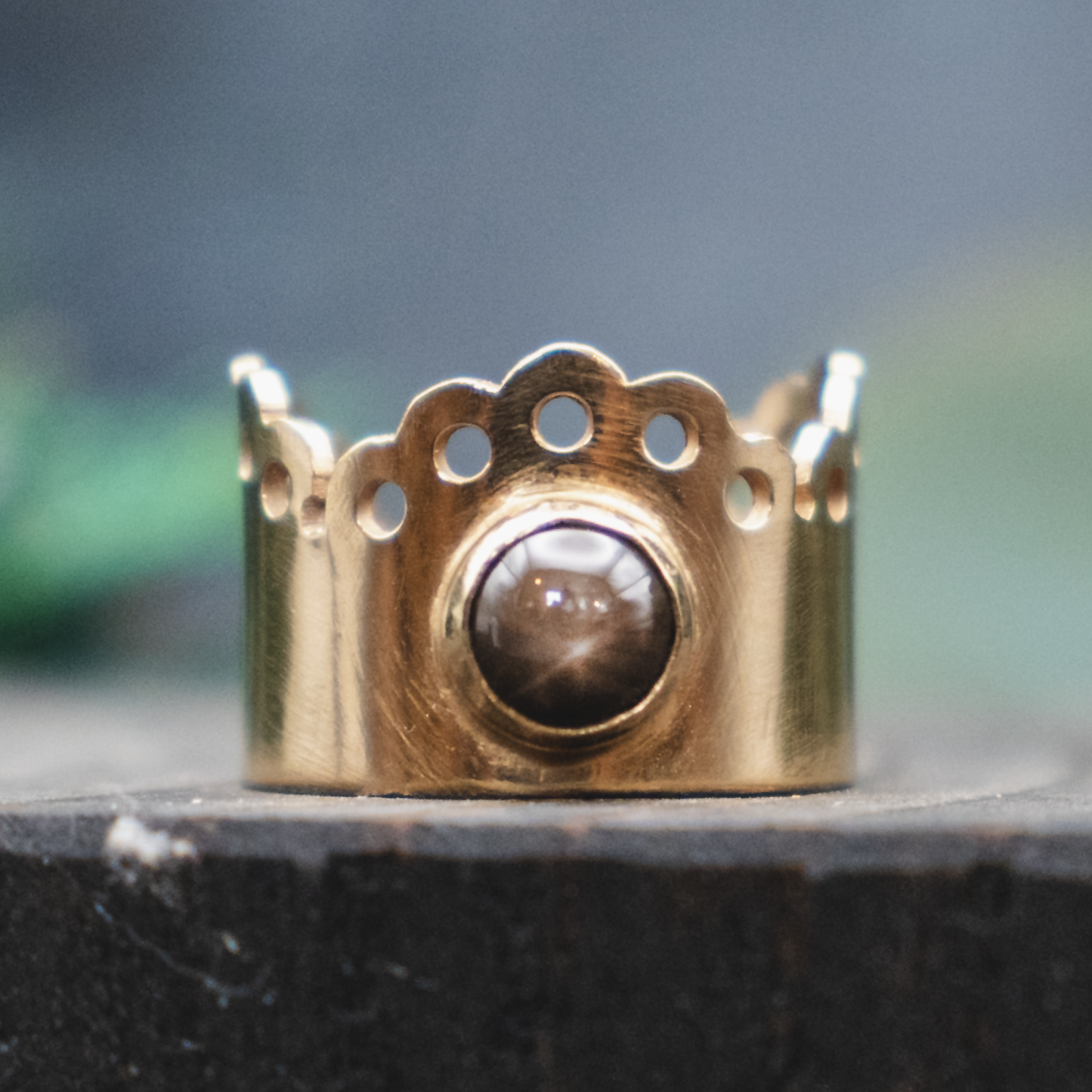 Lacecrown Ring - 18k Gold Vermeil Star Sapphire Ring