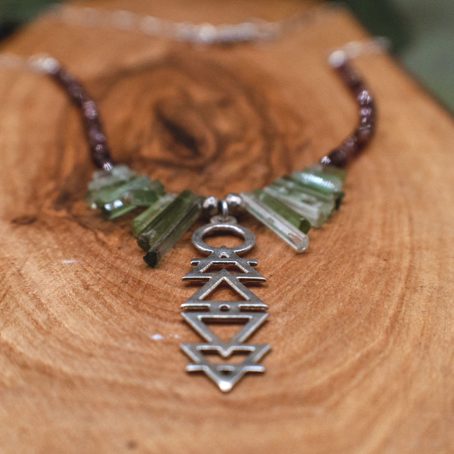 Alchemie Necklace I - Silver Gemstone Necklace with Alchemical Symbols