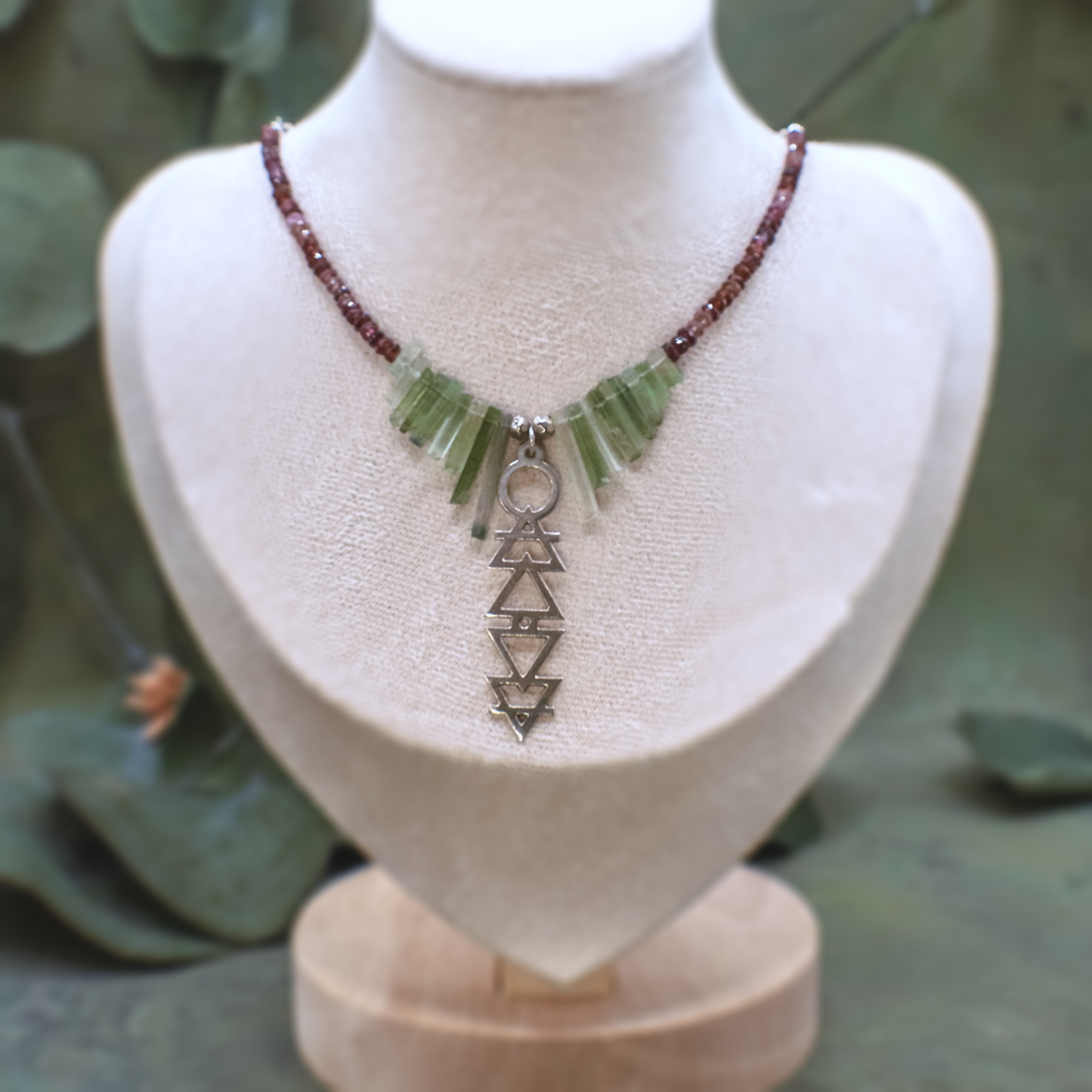 Alchemie Necklace I - Silver Gemstone Necklace with Alchemical Symbols