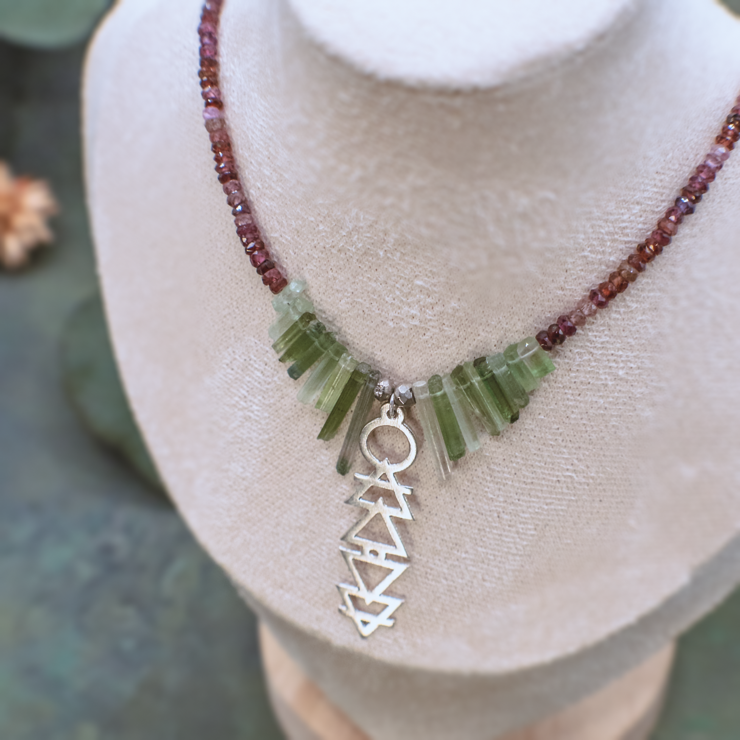 Alchemie Necklace I - Silver Gemstone Necklace with Alchemical Symbols