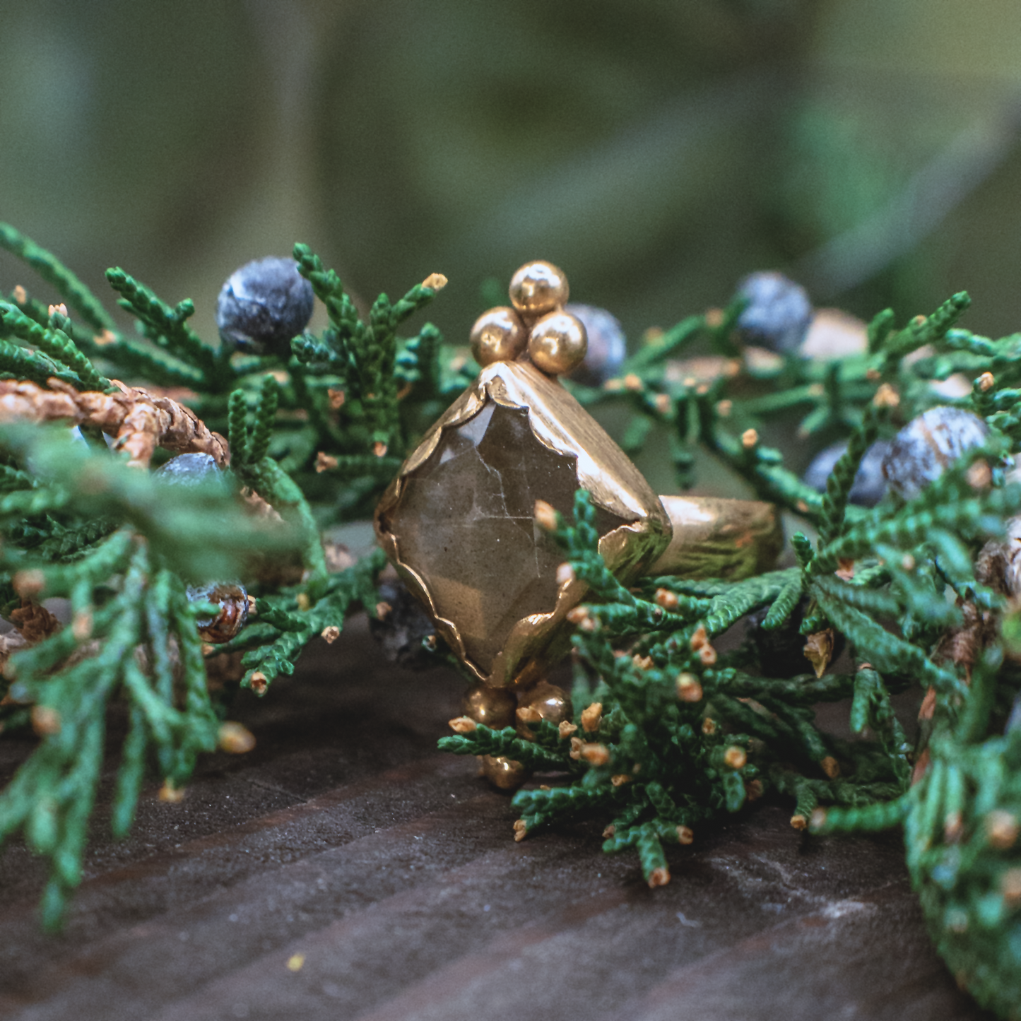 Aurora Ring - Labrodorite Ring in 18K Gold Vermeil