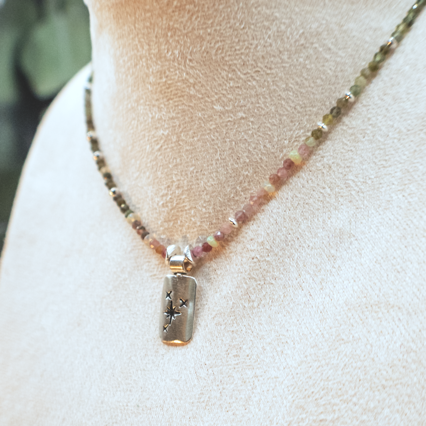 Starseed Tourmaline and Opal Necklace V