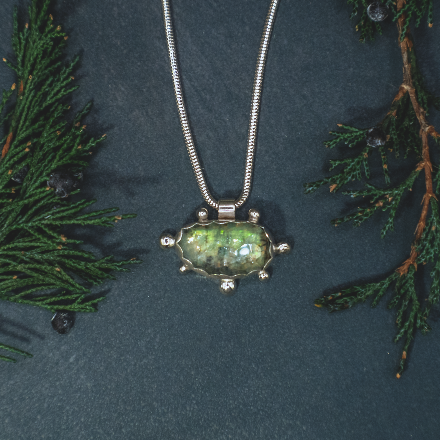 Rainshadow Necklace II - Sterling Silver Aquamarine and Opal Necklace