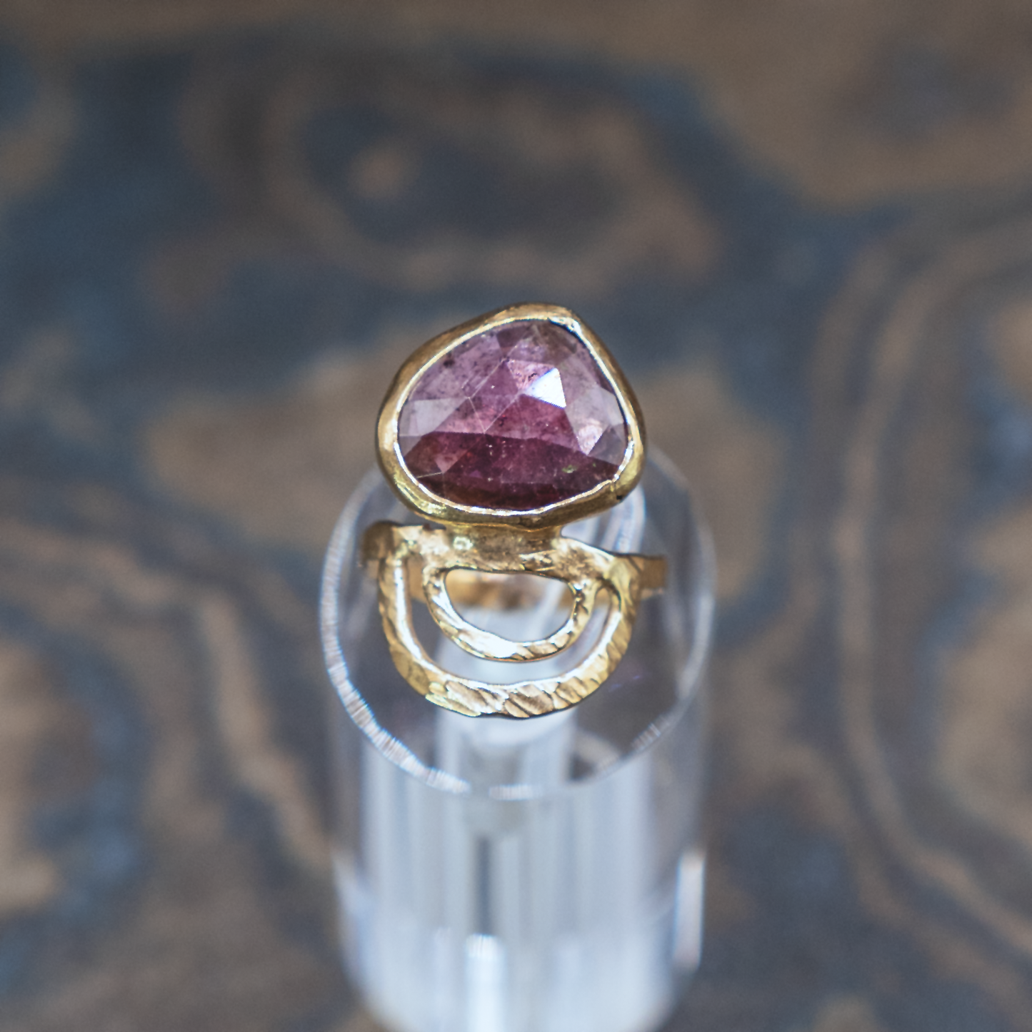 Radiance Ring I - 18K Gold Vermeil and Rose Cut Tourmaline