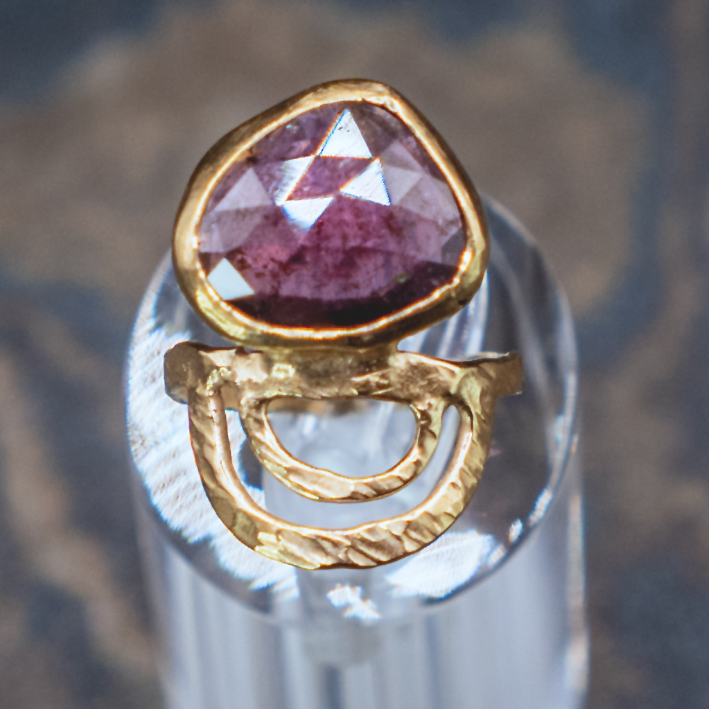 Radiance Ring I - 18K Gold Vermeil and Rose Cut Tourmaline