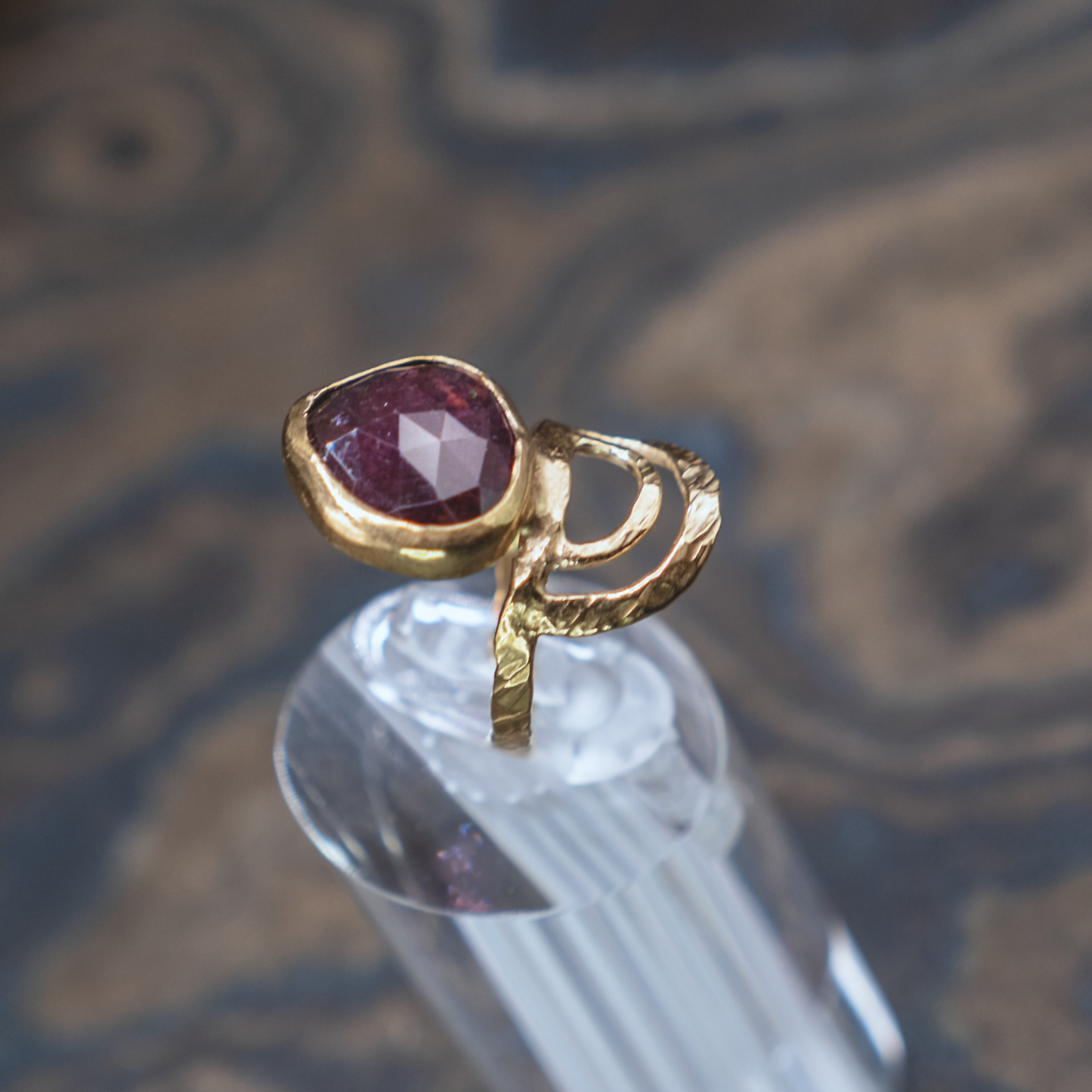 Radiance Ring I - 18K Gold Vermeil and Rose Cut Tourmaline