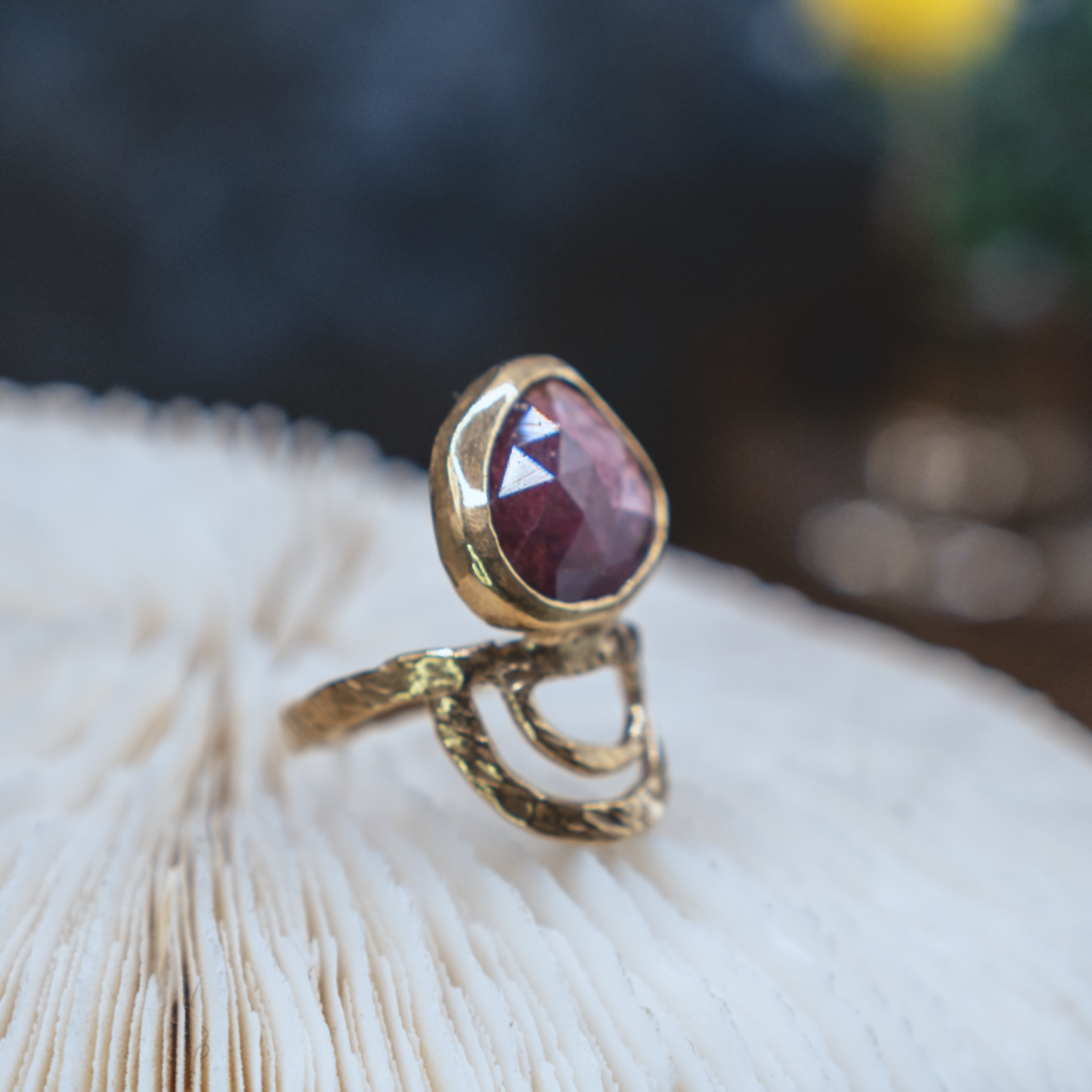 Radiance Ring I - 18K Gold Vermeil and Rose Cut Tourmaline