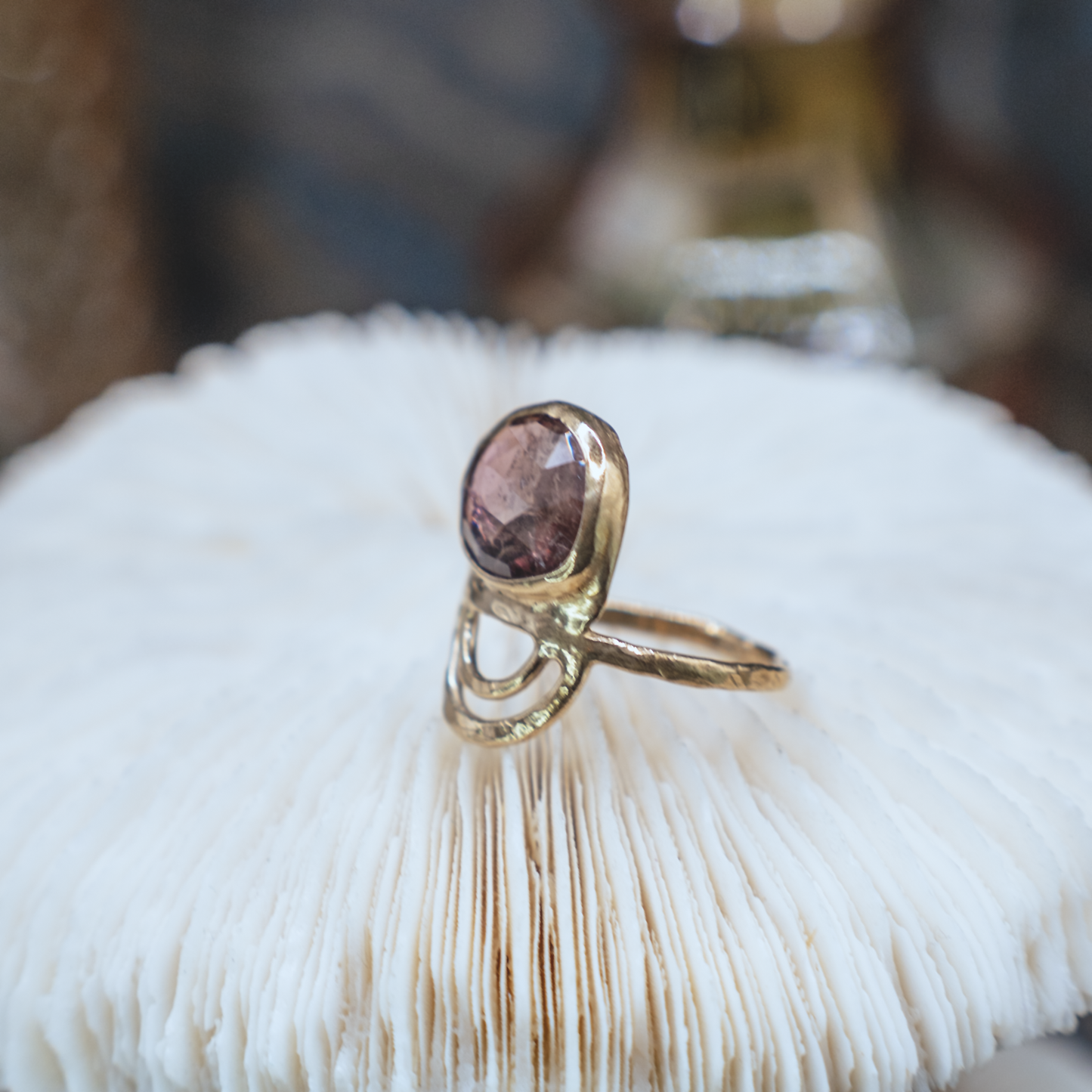 Radiance Ring II - 18K Gold Vermeil and Rose Cut Tourmaline