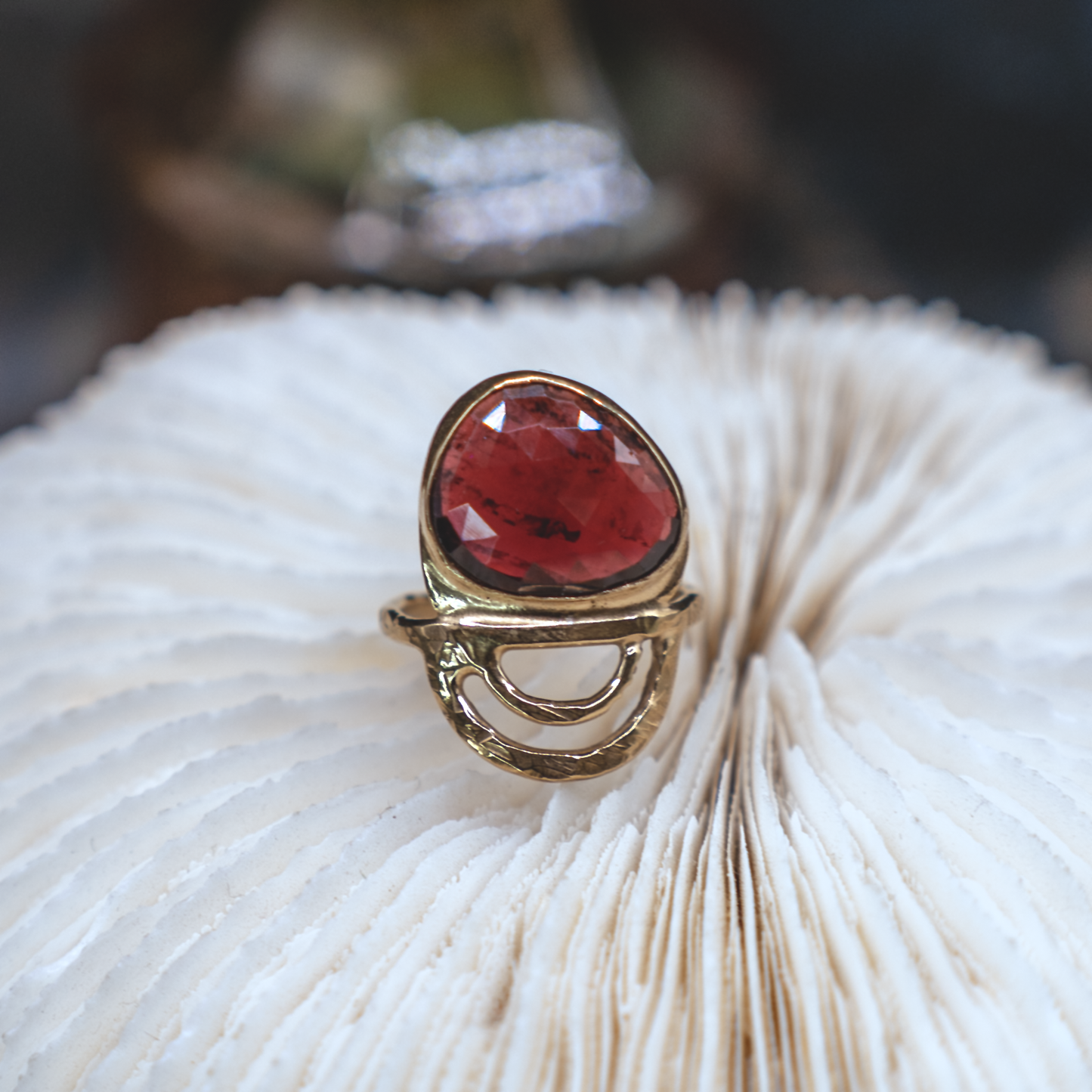 Radiance Ring IV - 18K Gold Vermeil and Rose Cut Tourmaline