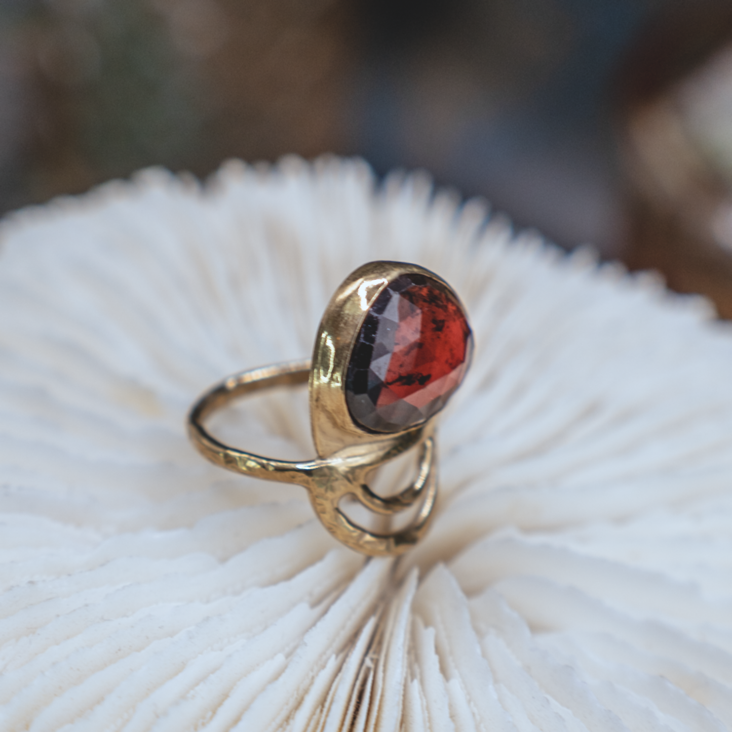 Radiance Ring IV - 18K Gold Vermeil and Rose Cut Tourmaline