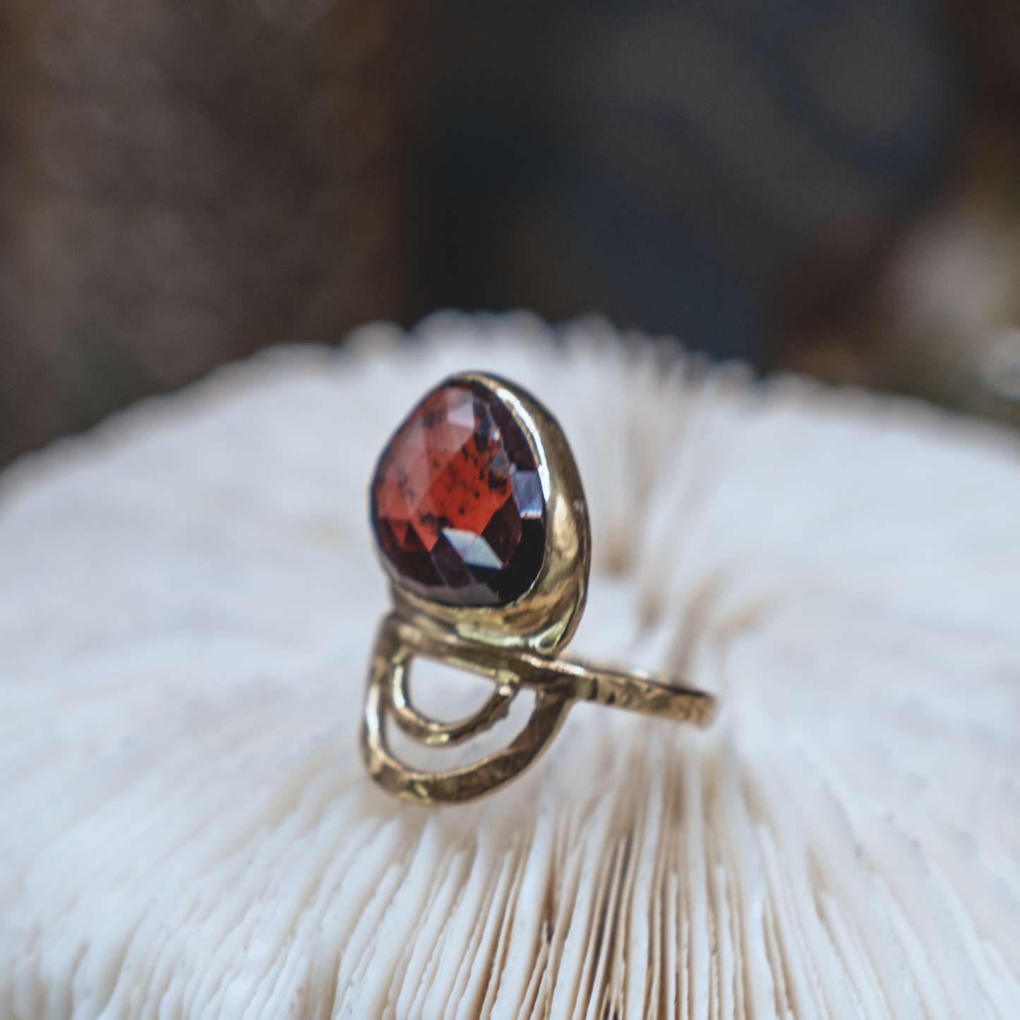 Radiance Ring IV - 18K Gold Vermeil and Rose Cut Tourmaline