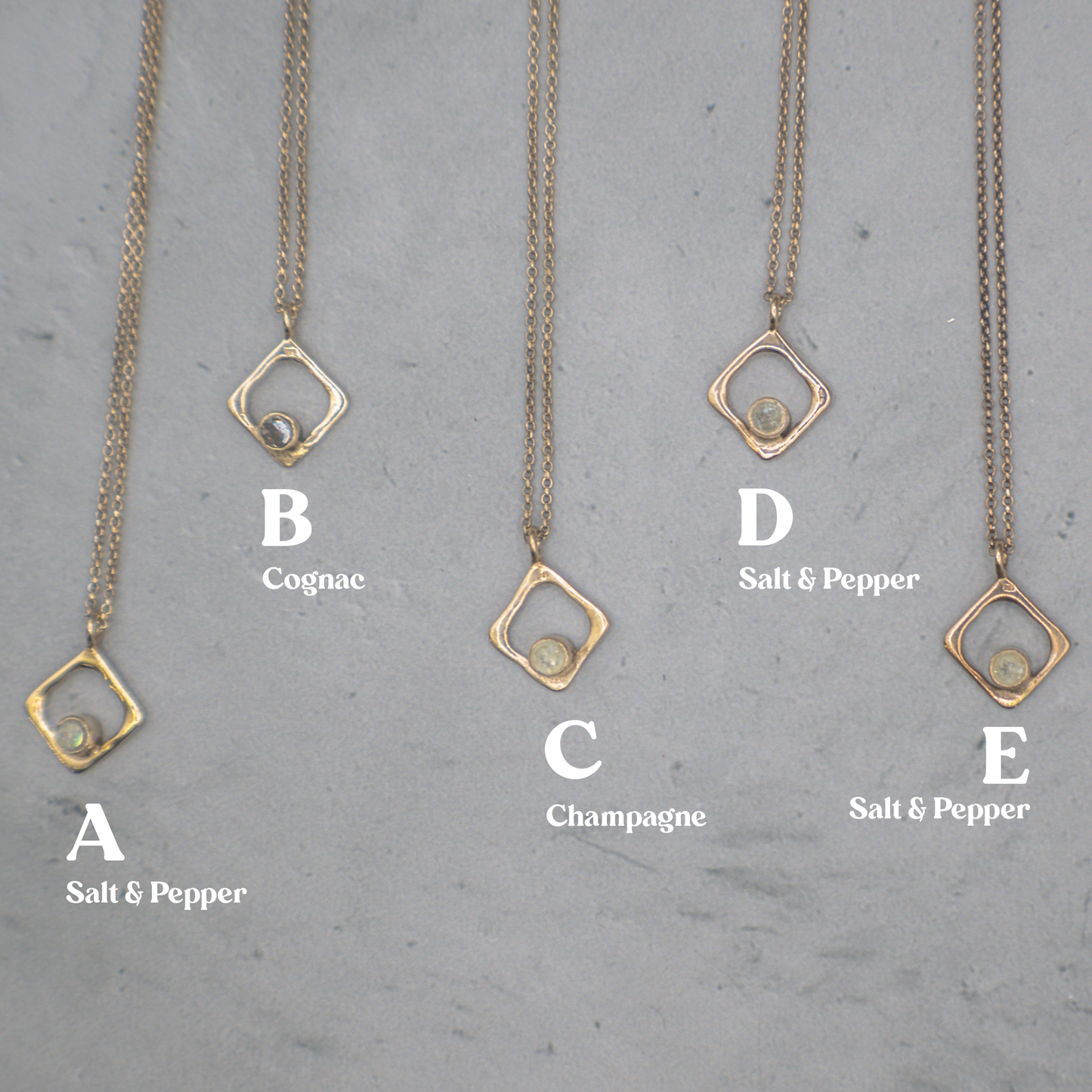 Orbit Necklaces  - 18K Gold Vermeil and Rustic Diamond