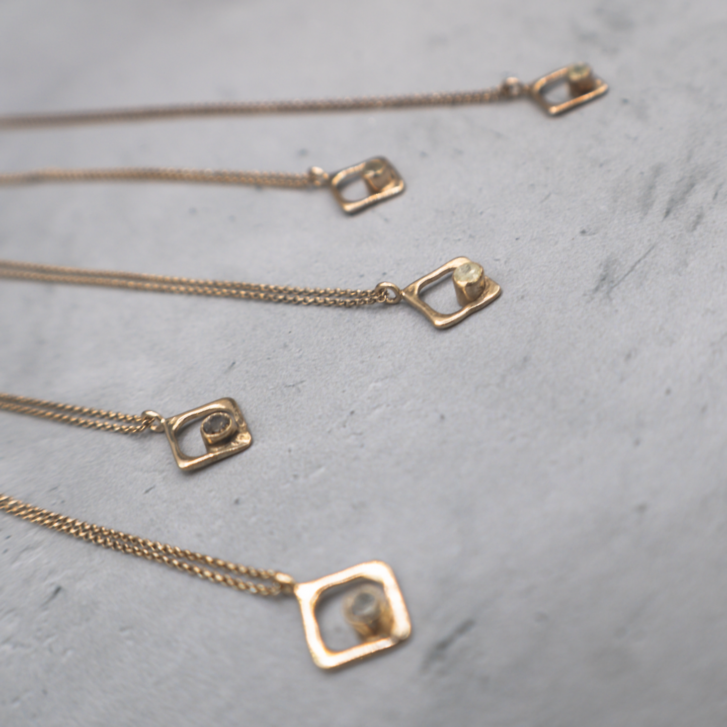 Orbit Necklaces  - 18K Gold Vermeil and Rustic Diamond