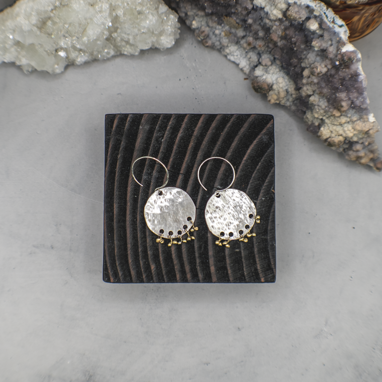 Stormlight Drop Earrings - Sterling Silver and 18K Gold Earrings