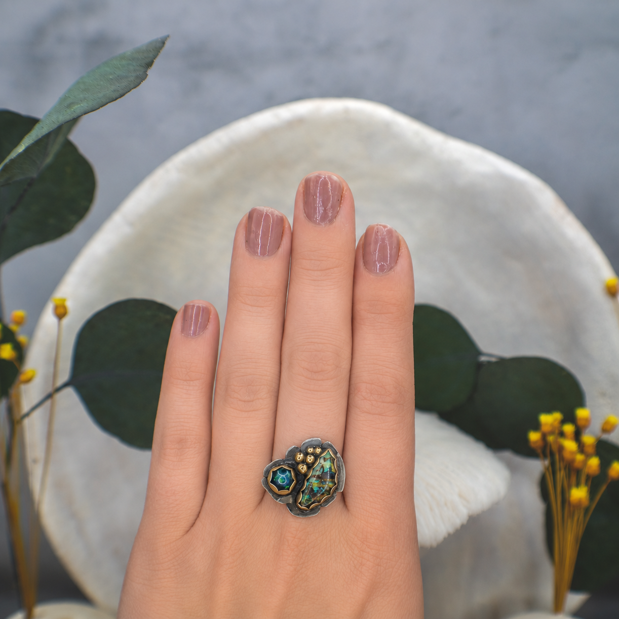 Opal Heart Ring
