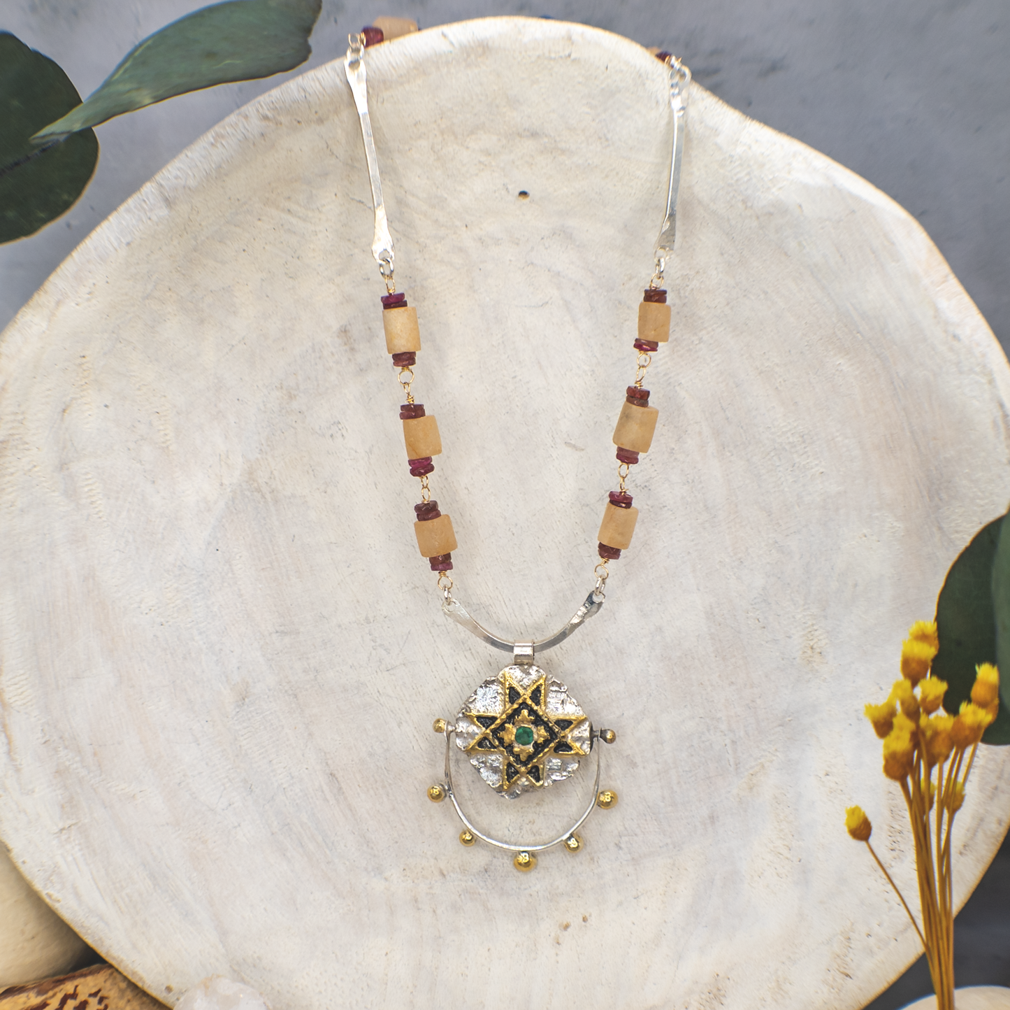 Emerald Compass Necklace