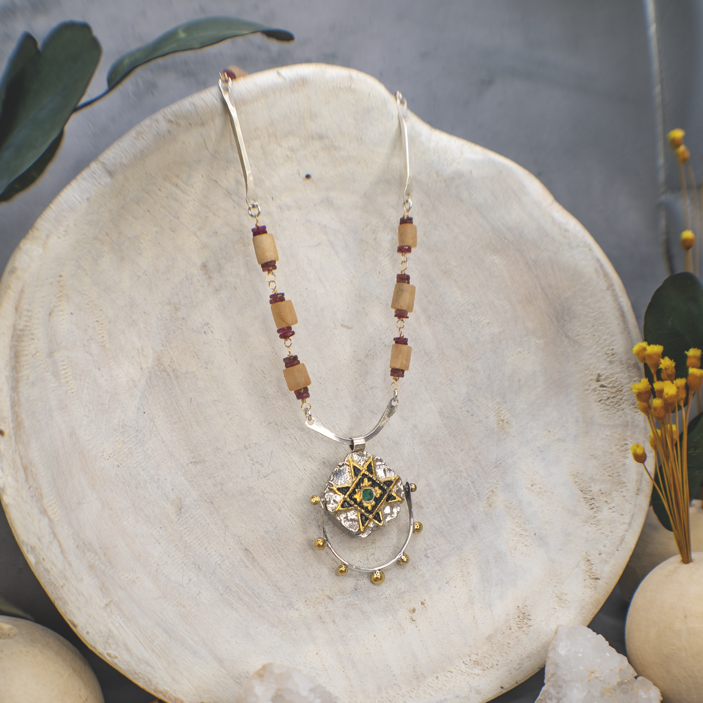 Emerald Compass Necklace