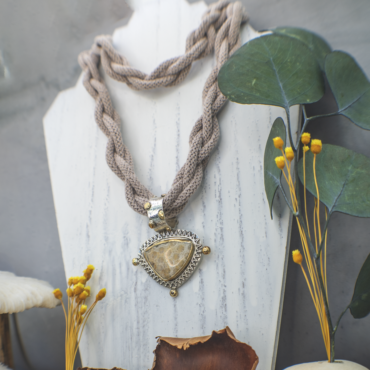 Fossil Coral Talisman Necklace I