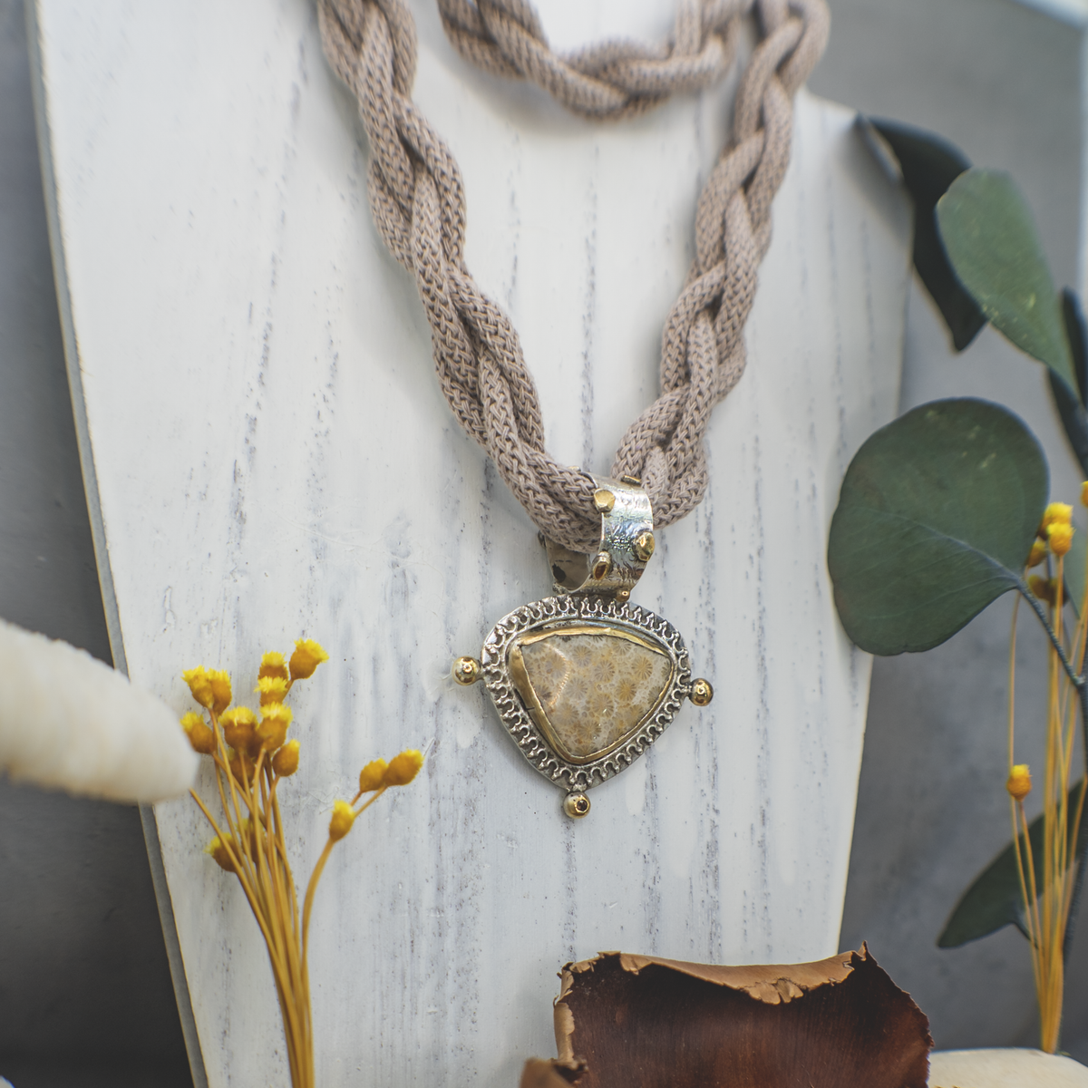 Fossil Coral Talisman Necklace I