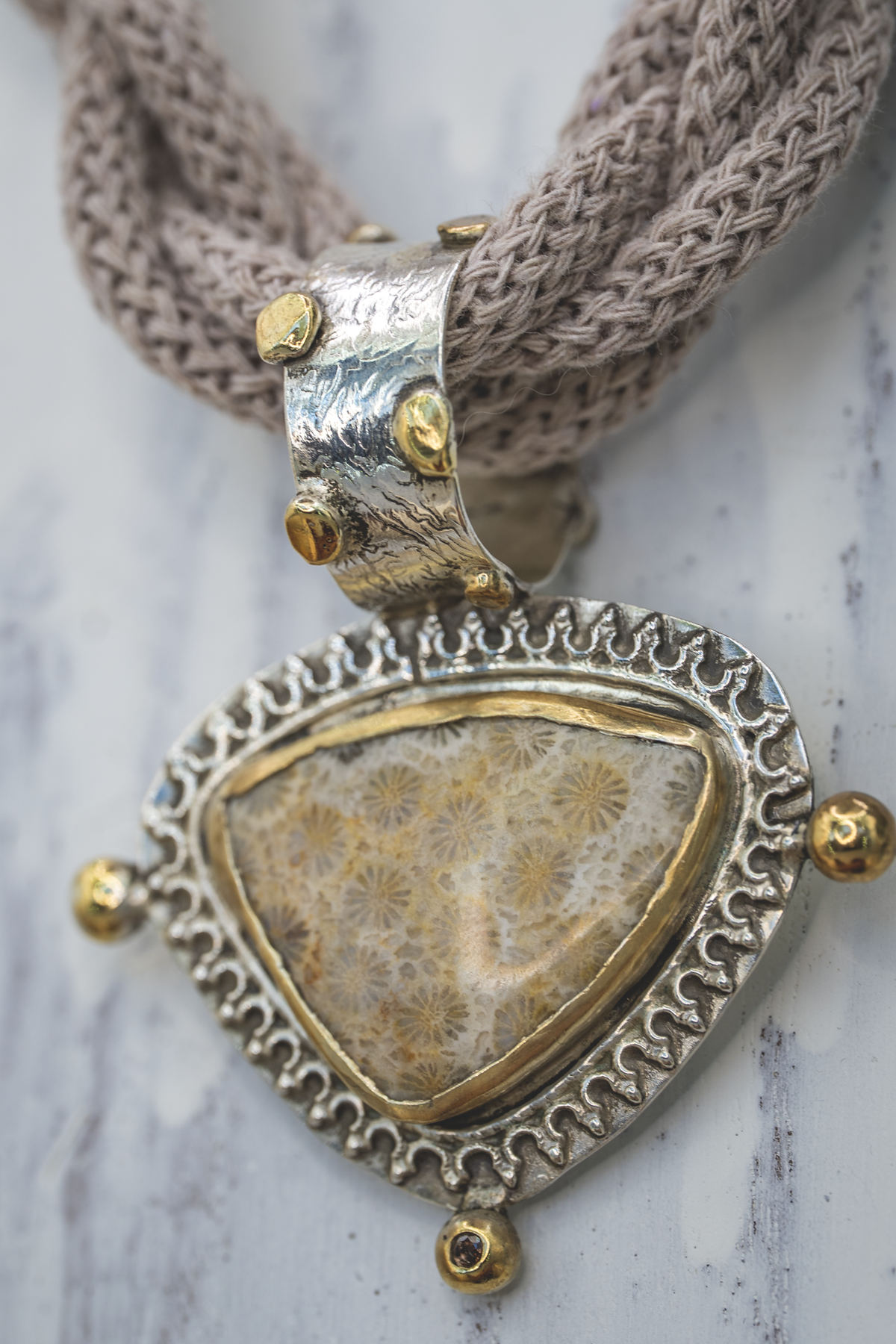 Fossil Coral Talisman Necklace I