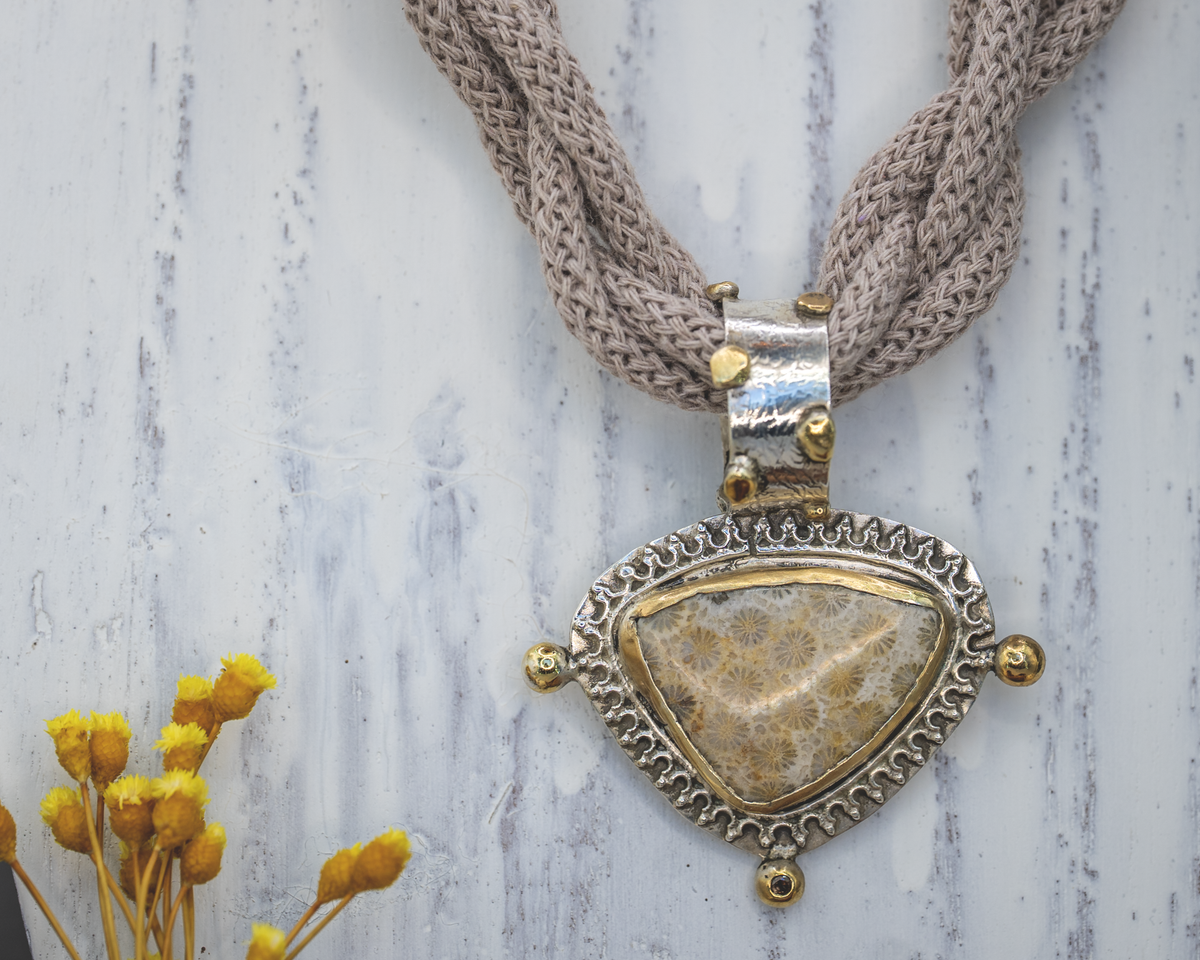 Fossil Coral Talisman Necklace I